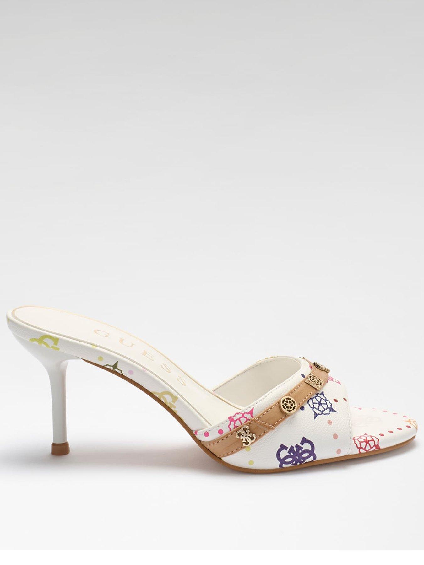 Guess Rainbow Printed Mule - White