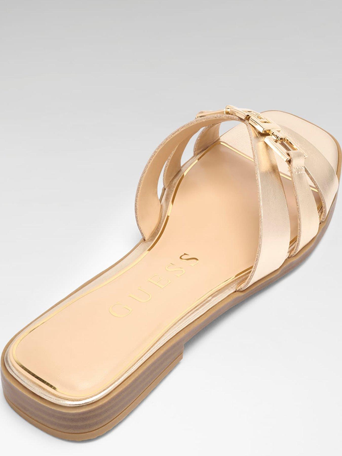 Image 4 of 5 of Guess Realla4 Flat Sandal - Gold