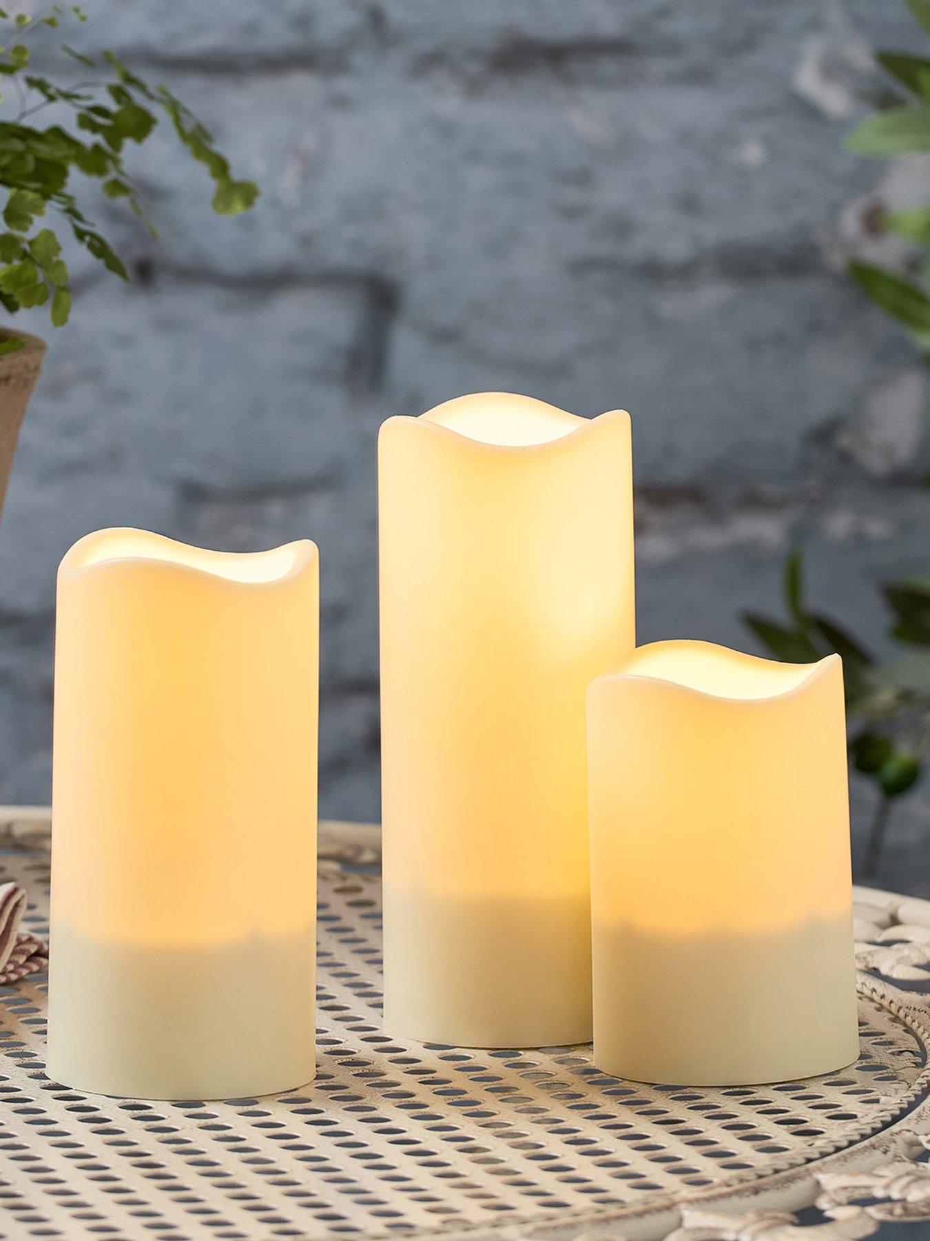 Lights4Fun Set of 3 Solar Powered LED Candles (CA13500)