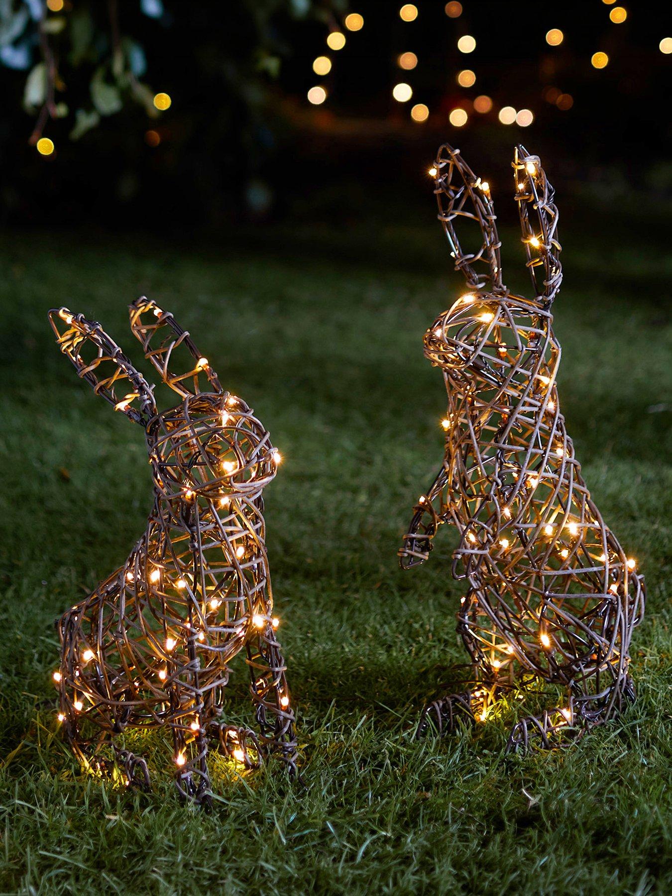 front image of lights4fun-rattan-bunny-garden-light-duo
