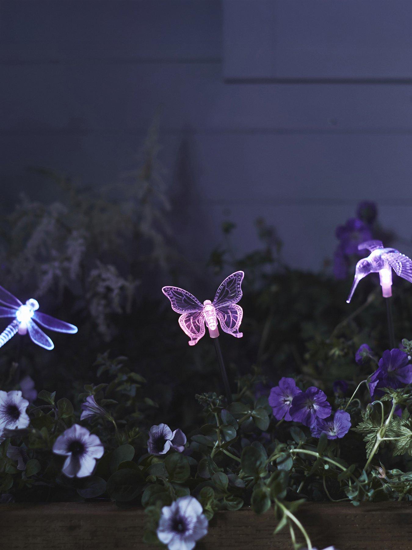 front image of lights4fun-3-butterfly-dragonfly-and-bird-solar-stakes