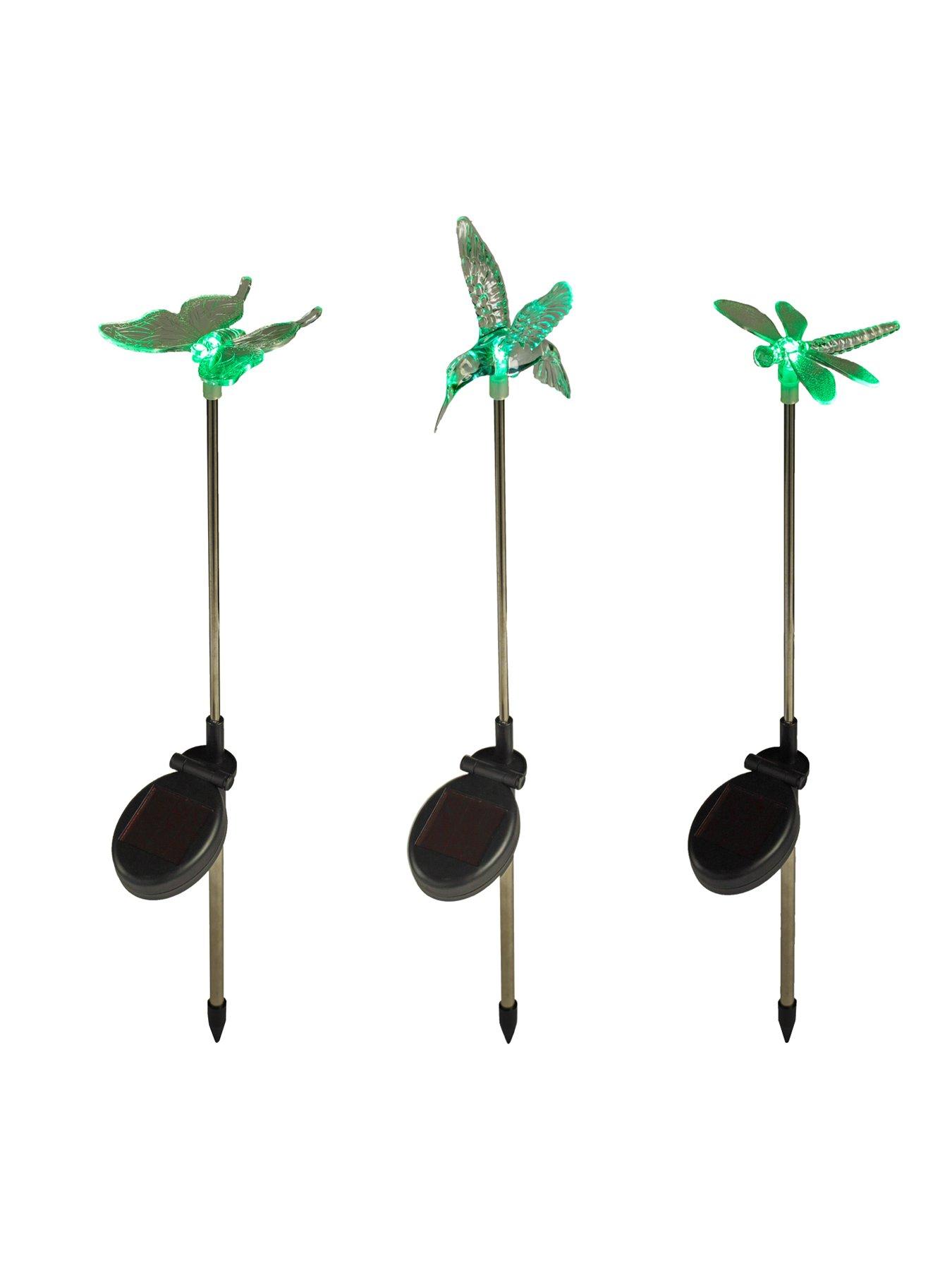  image of lights4fun-3-butterfly-dragonfly-and-bird-solar-stakes