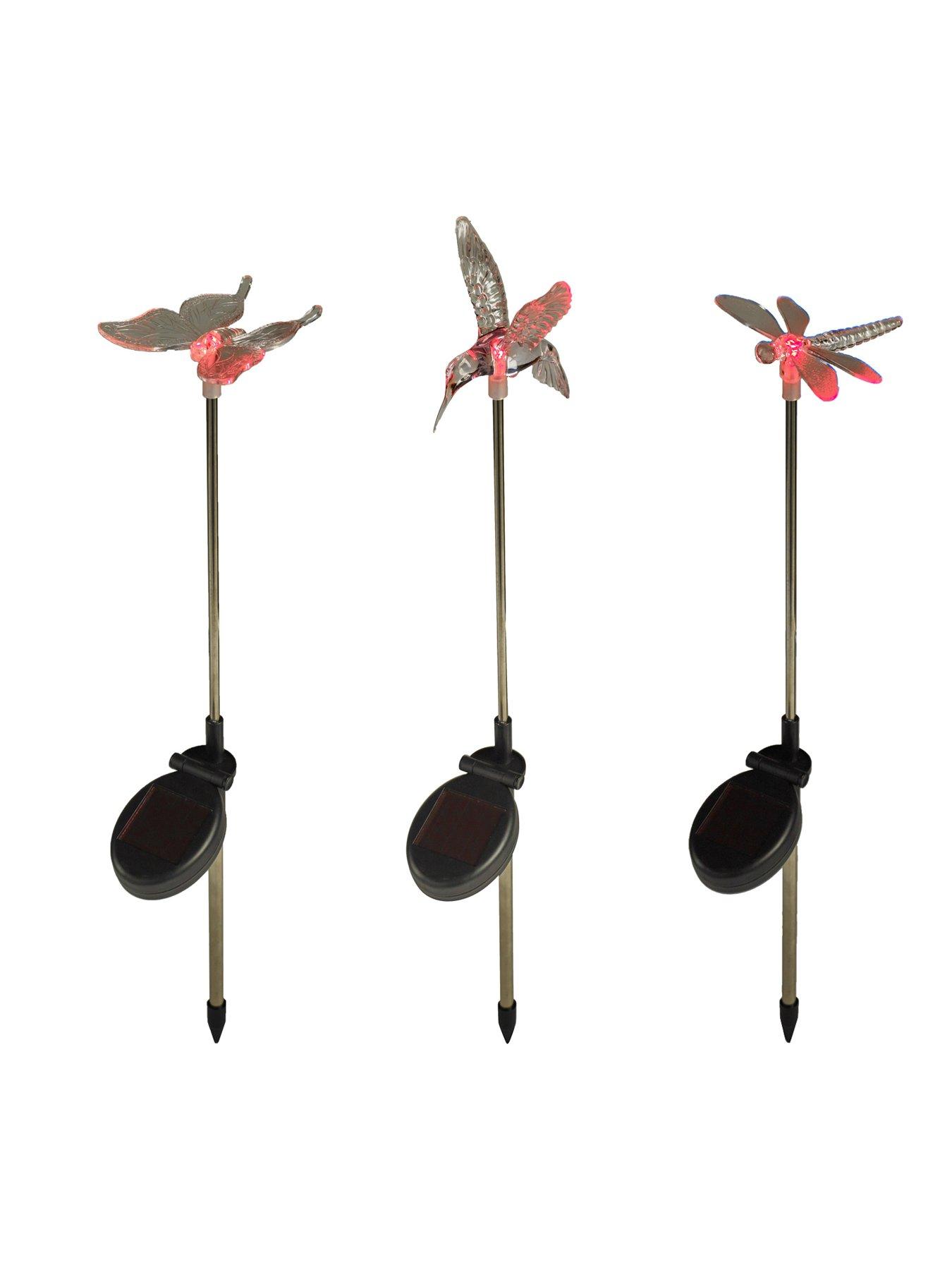  image of lights4fun-3-butterfly-dragonfly-and-bird-solar-stakes