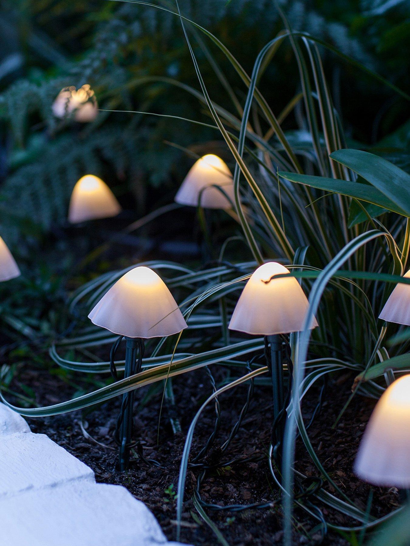 Lights4Fun 12 Mini Mushroom Solar Stake Lights
