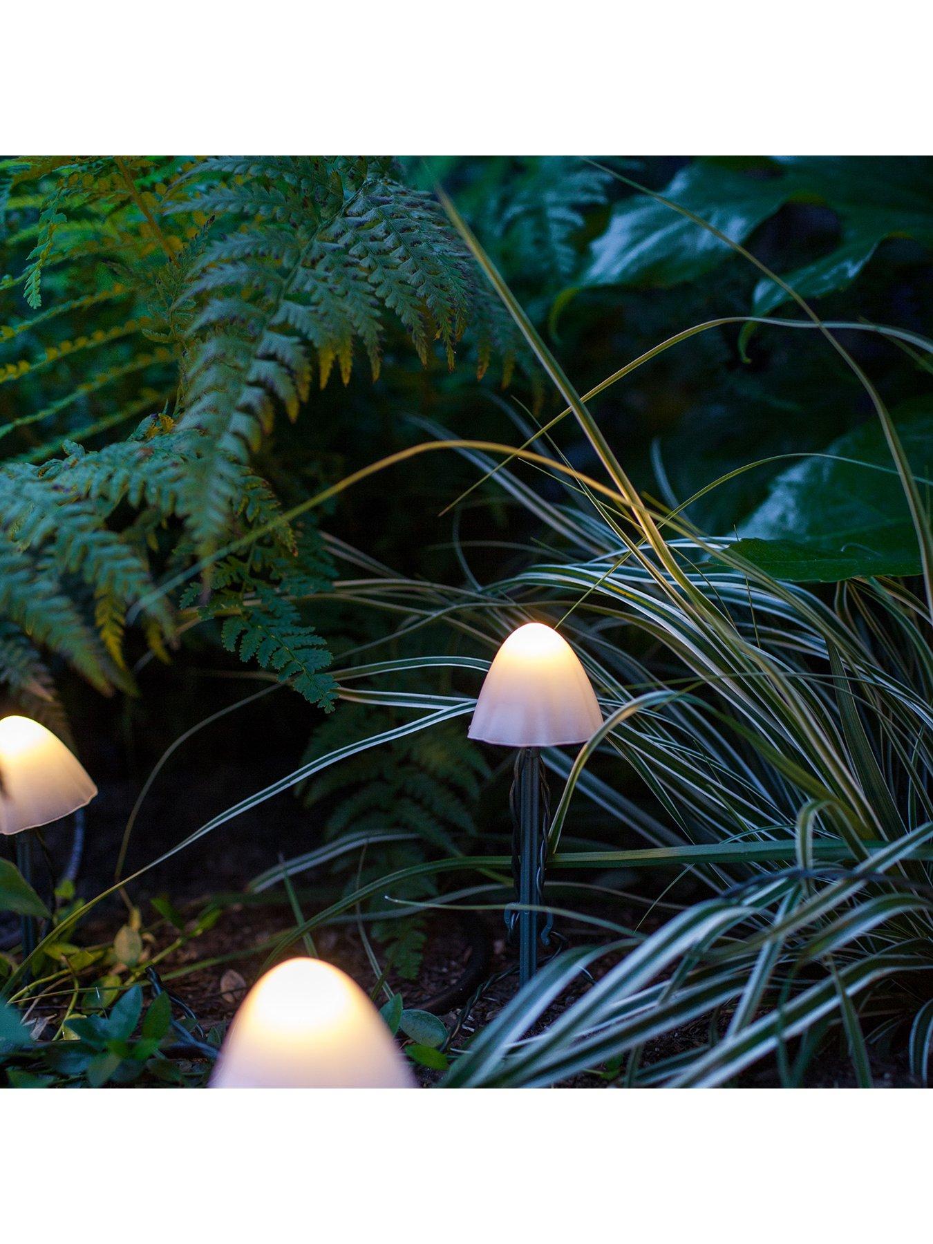  image of lights4fun-12-mini-mushroom-solar-stake-lights