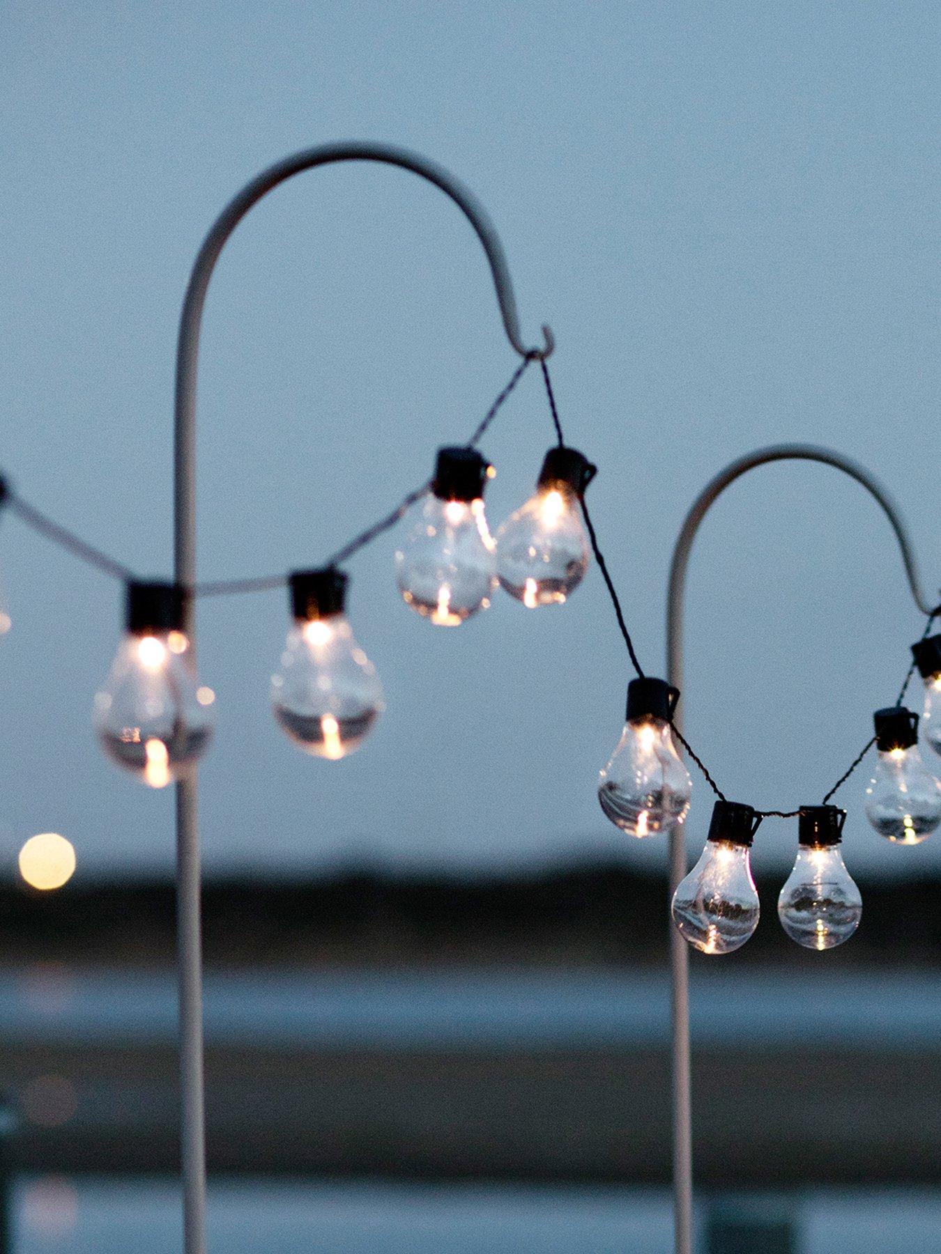 Lights4Fun 20 Warm White Carnival Solar Festoon Lights