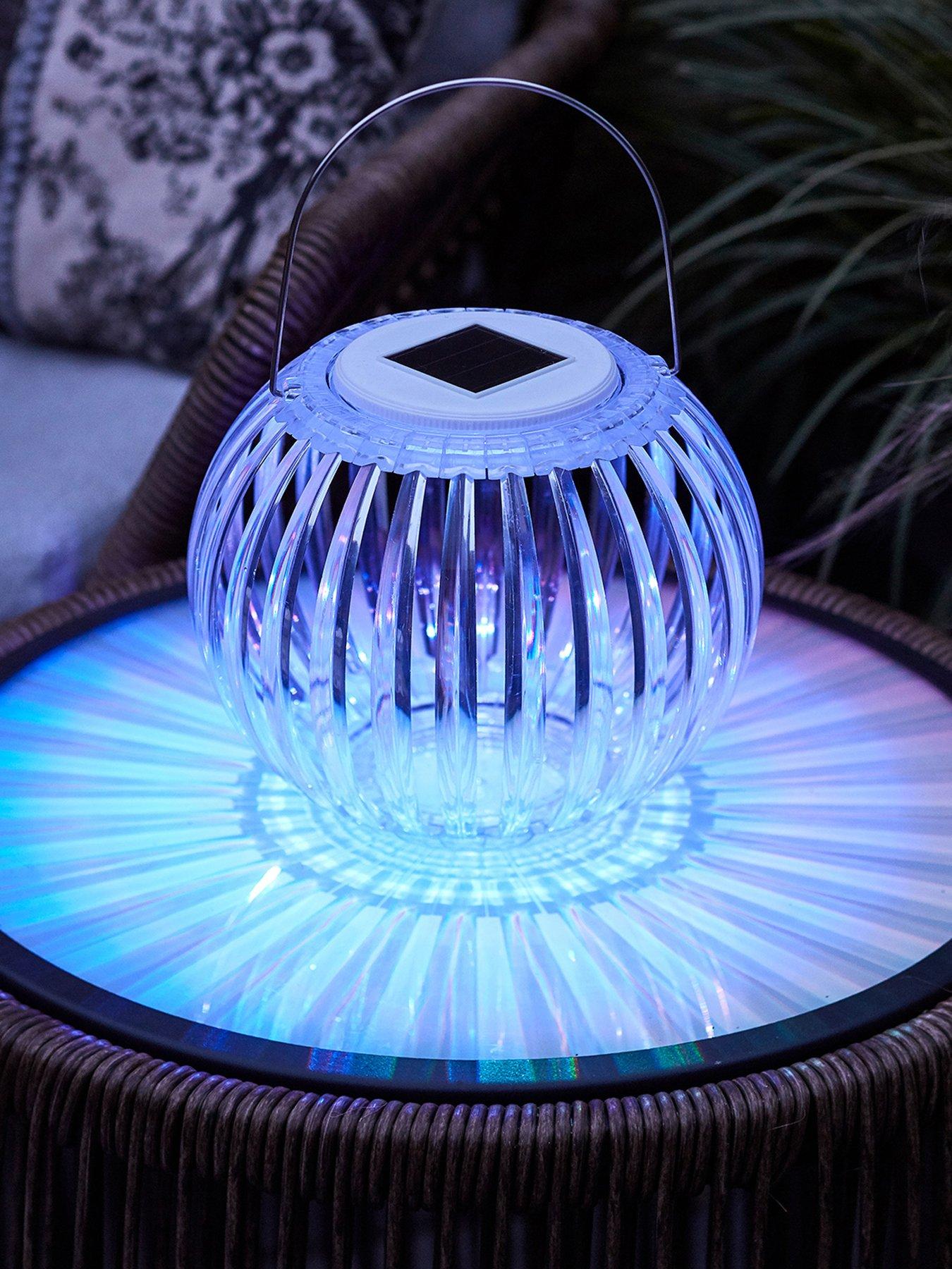 front image of lights4fun-colour-changing-solar-hanging-lantern