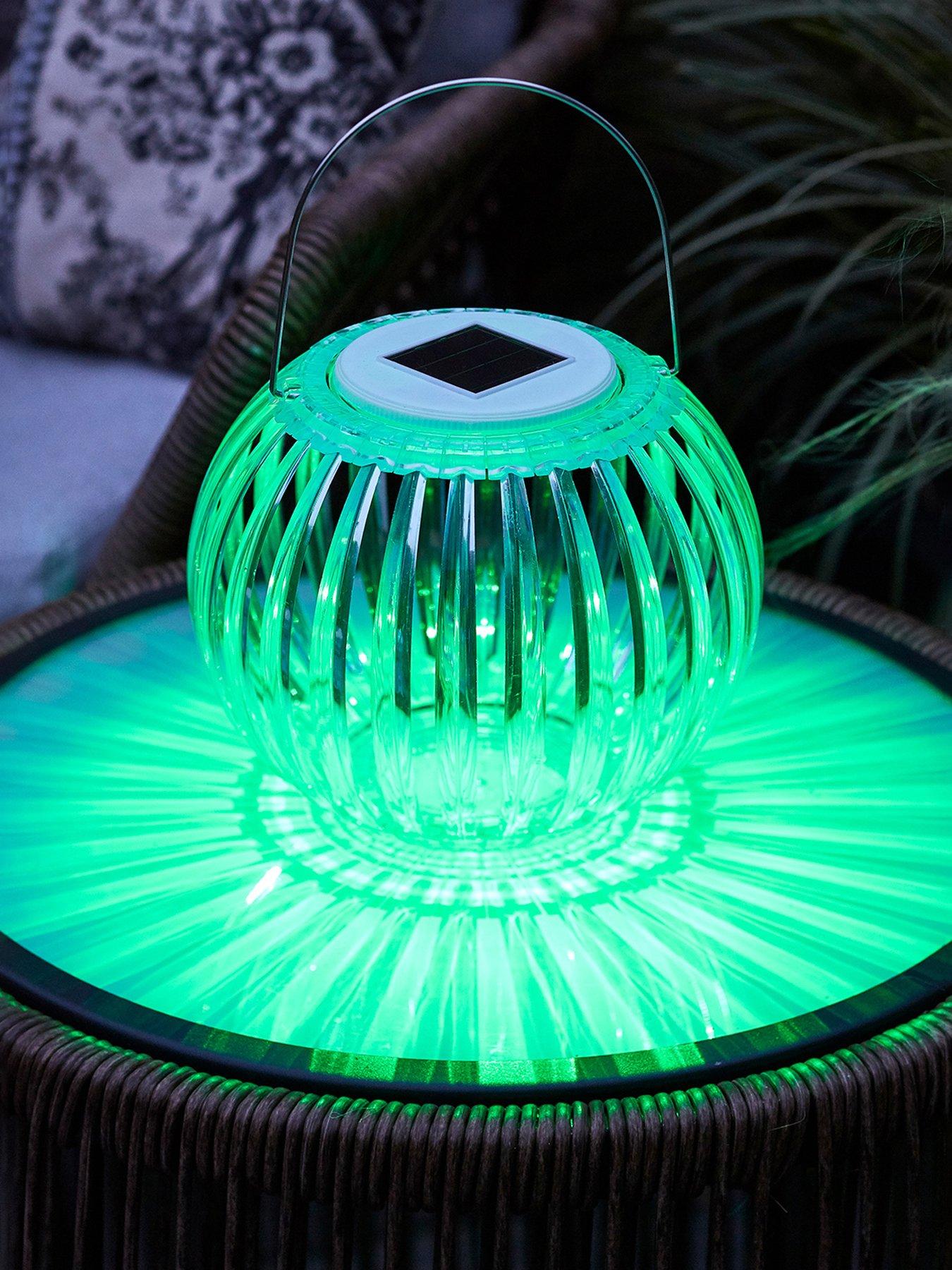  image of lights4fun-colour-changing-solar-hanging-lantern