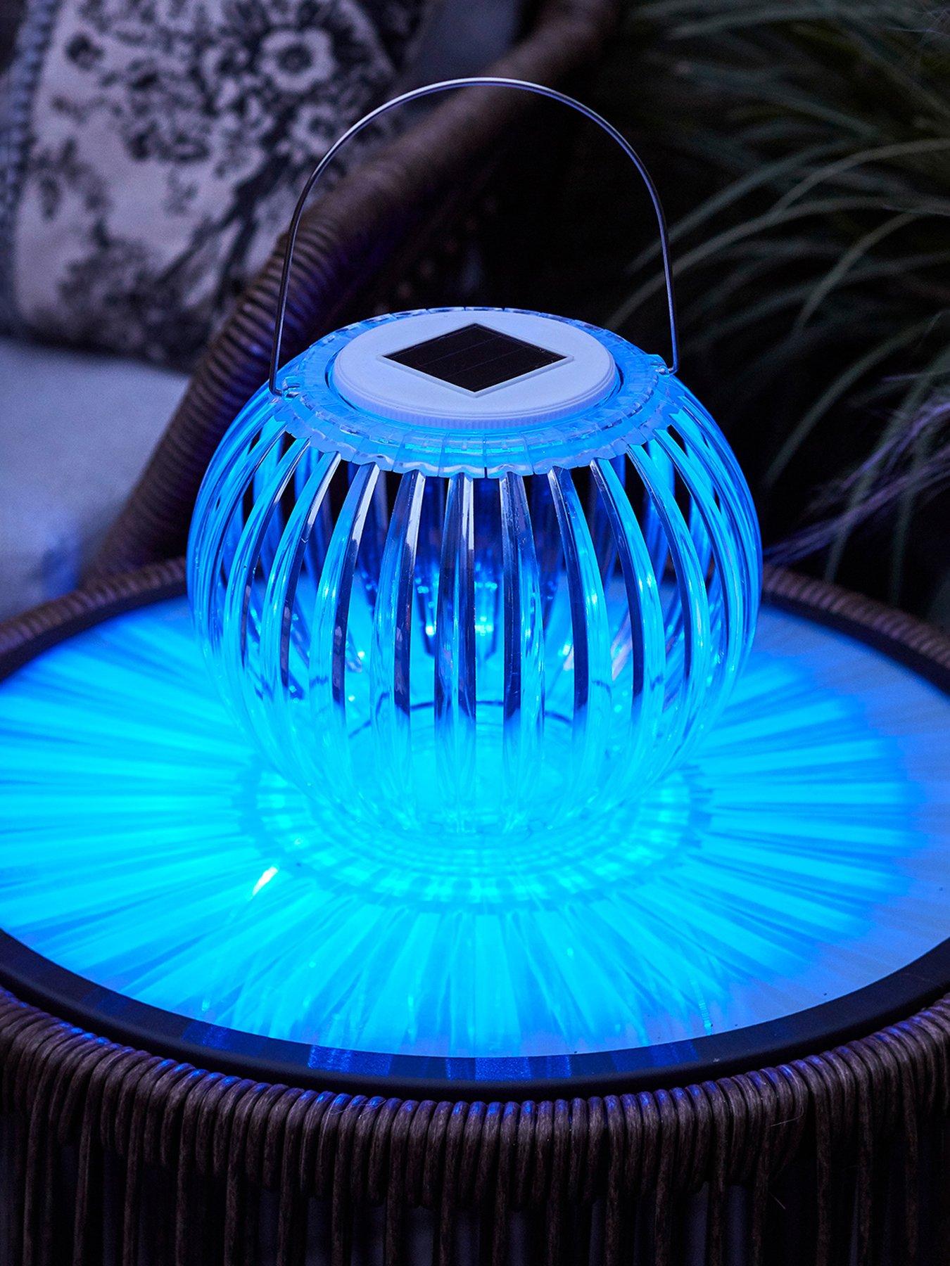  image of lights4fun-colour-changing-solar-hanging-lantern