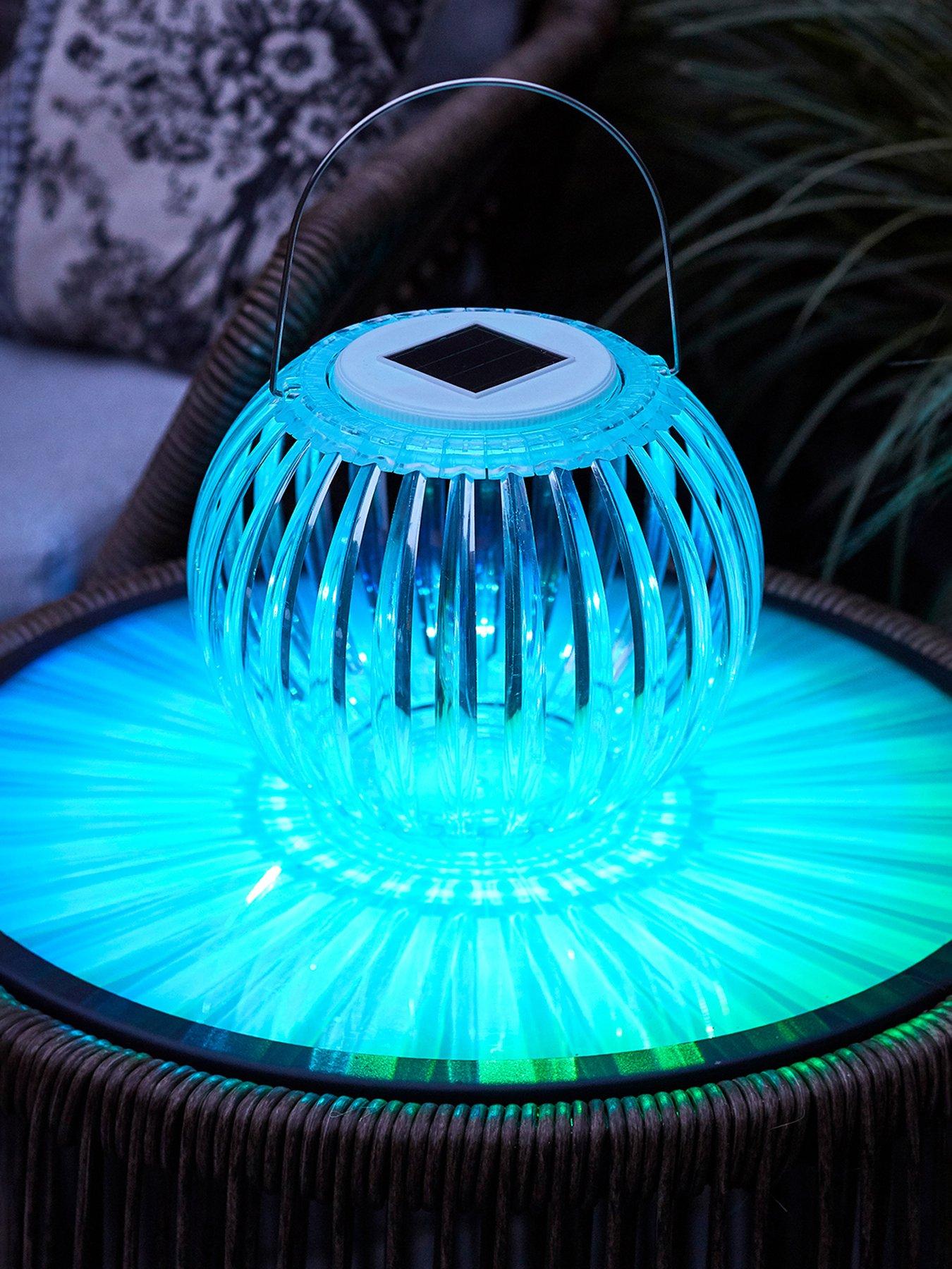  image of lights4fun-colour-changing-solar-hanging-lantern