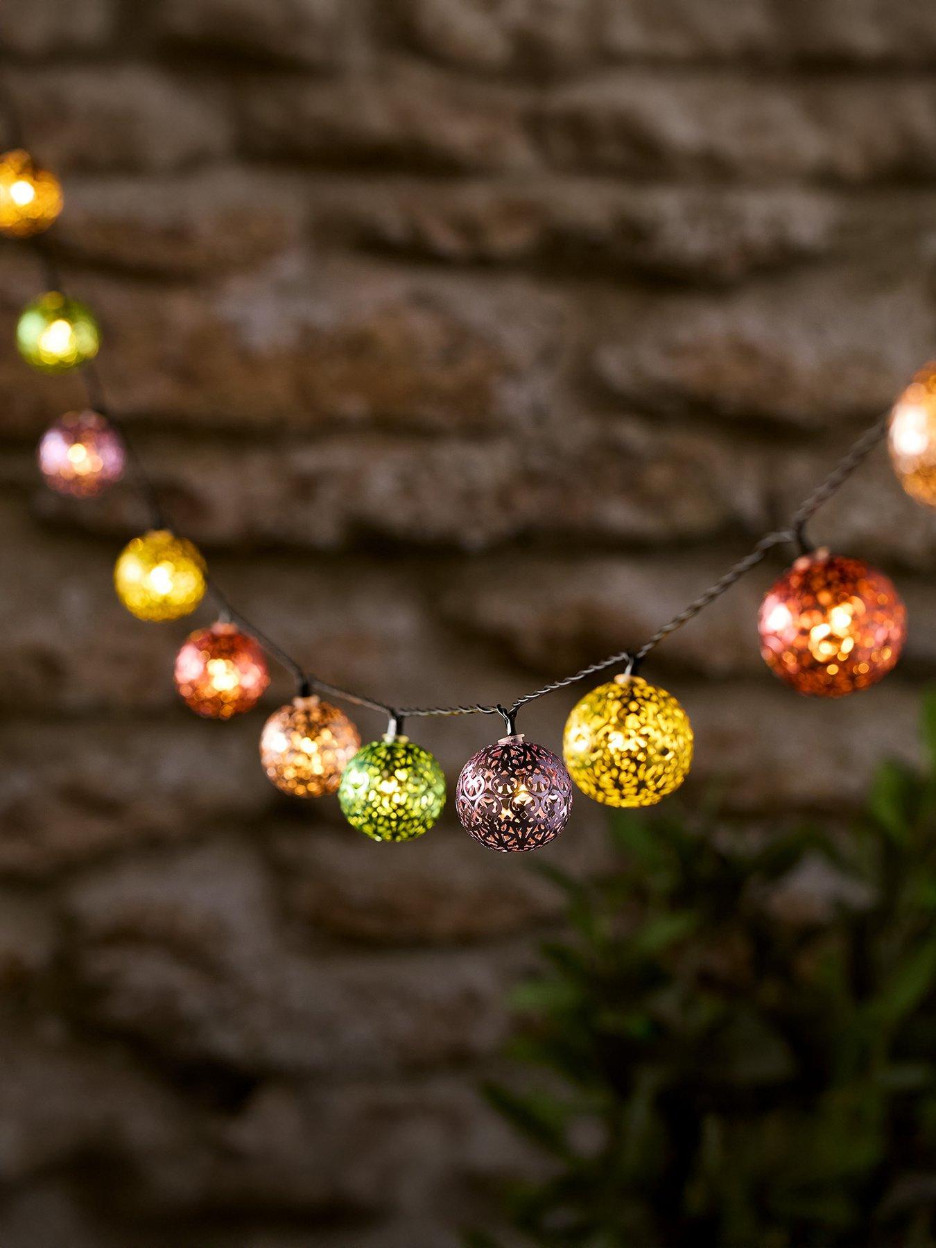 front image of lights4fun-20-solar-usb-moroccan-metal-string-lights