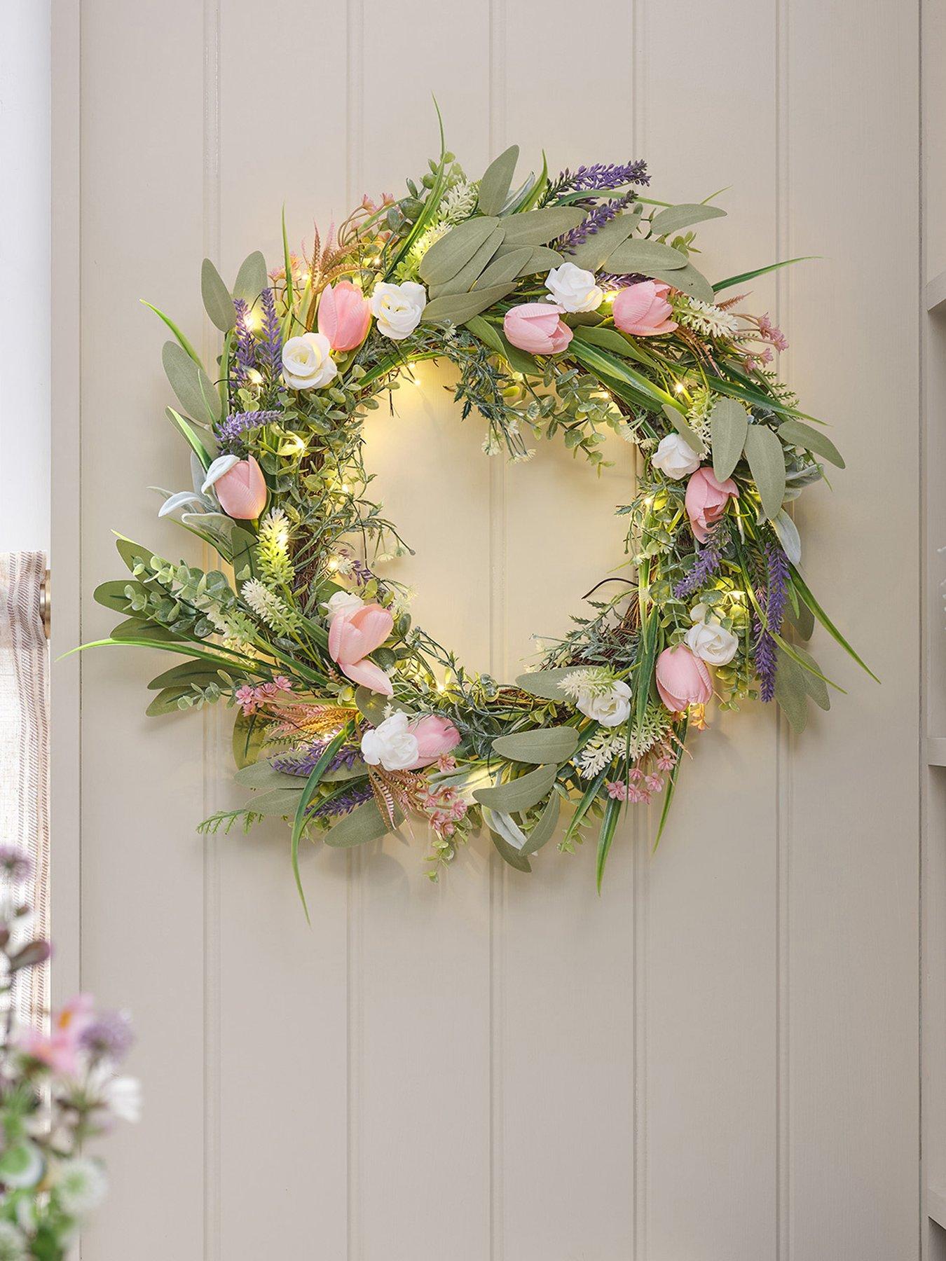 Image 1 of 4 of Lights4Fun Tulip Wreath