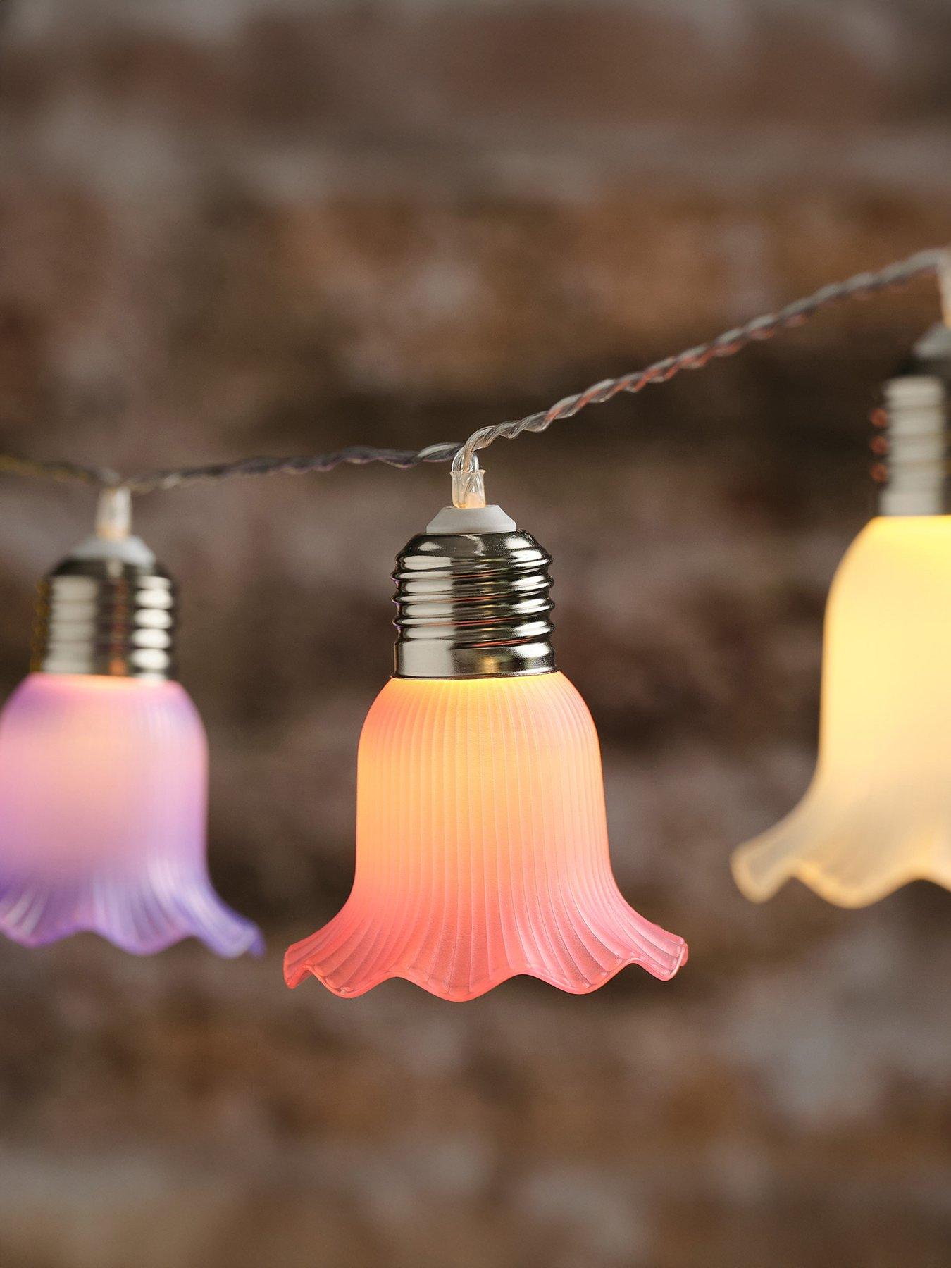 Lights4Fun 10 Pastel Petal Solar Fairy Lights