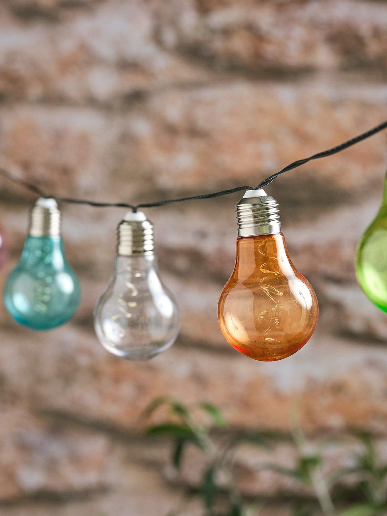  image of lights4fun-10-pastel-cap-solar-micro-festoon-lights