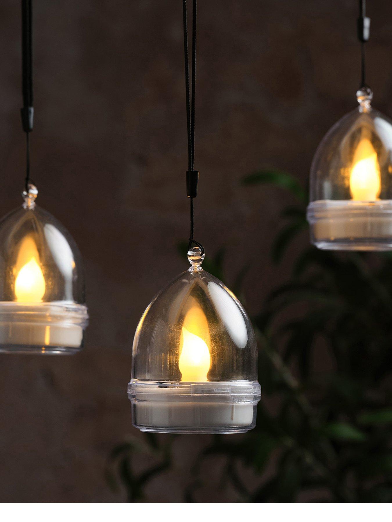 front image of lights4fun-3-mini-led-flame-solar-hanging-lanterns
