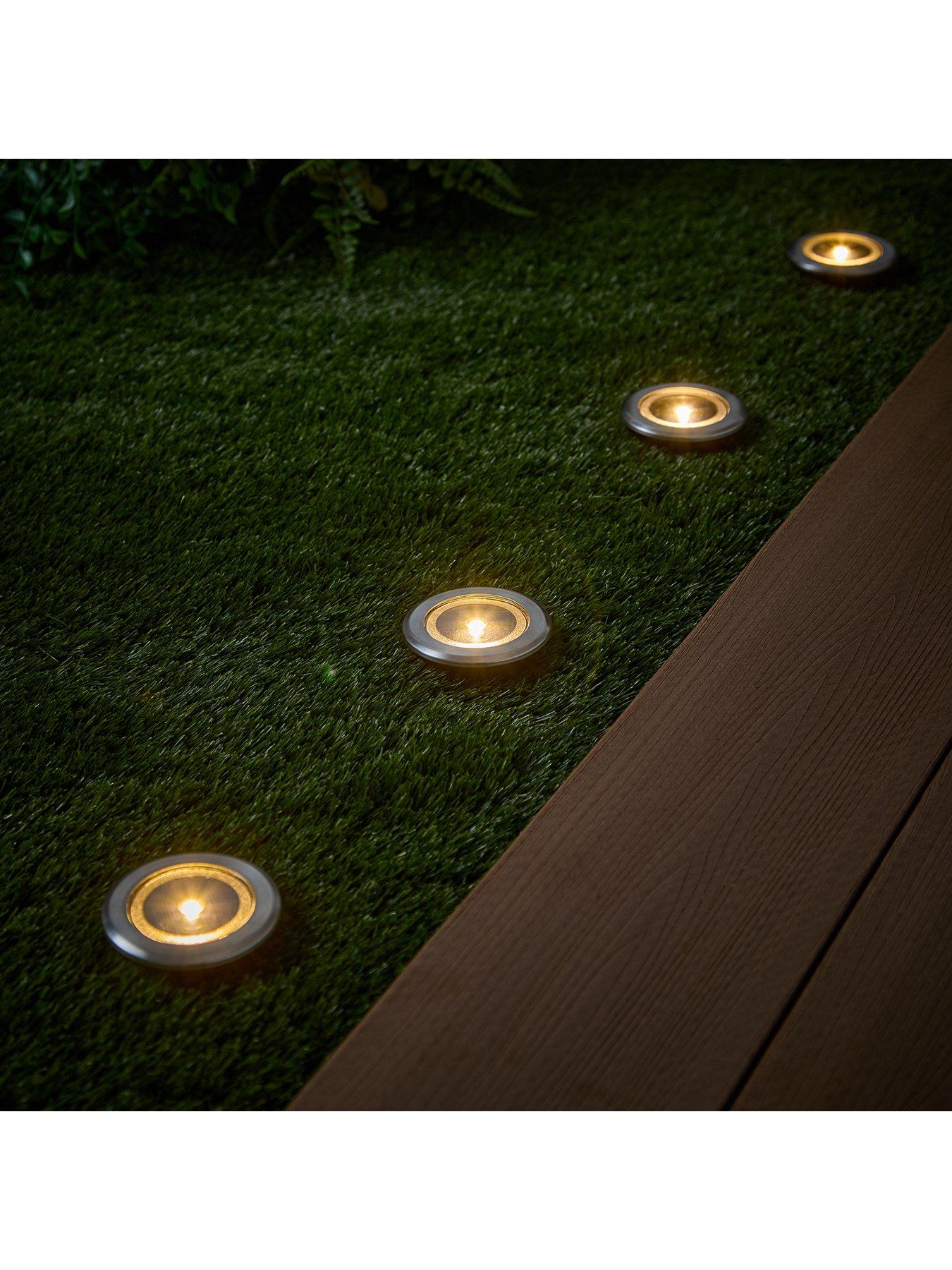Image 3 of 6 of Lights4Fun Set of 4 Solar Decking SpotlIghts