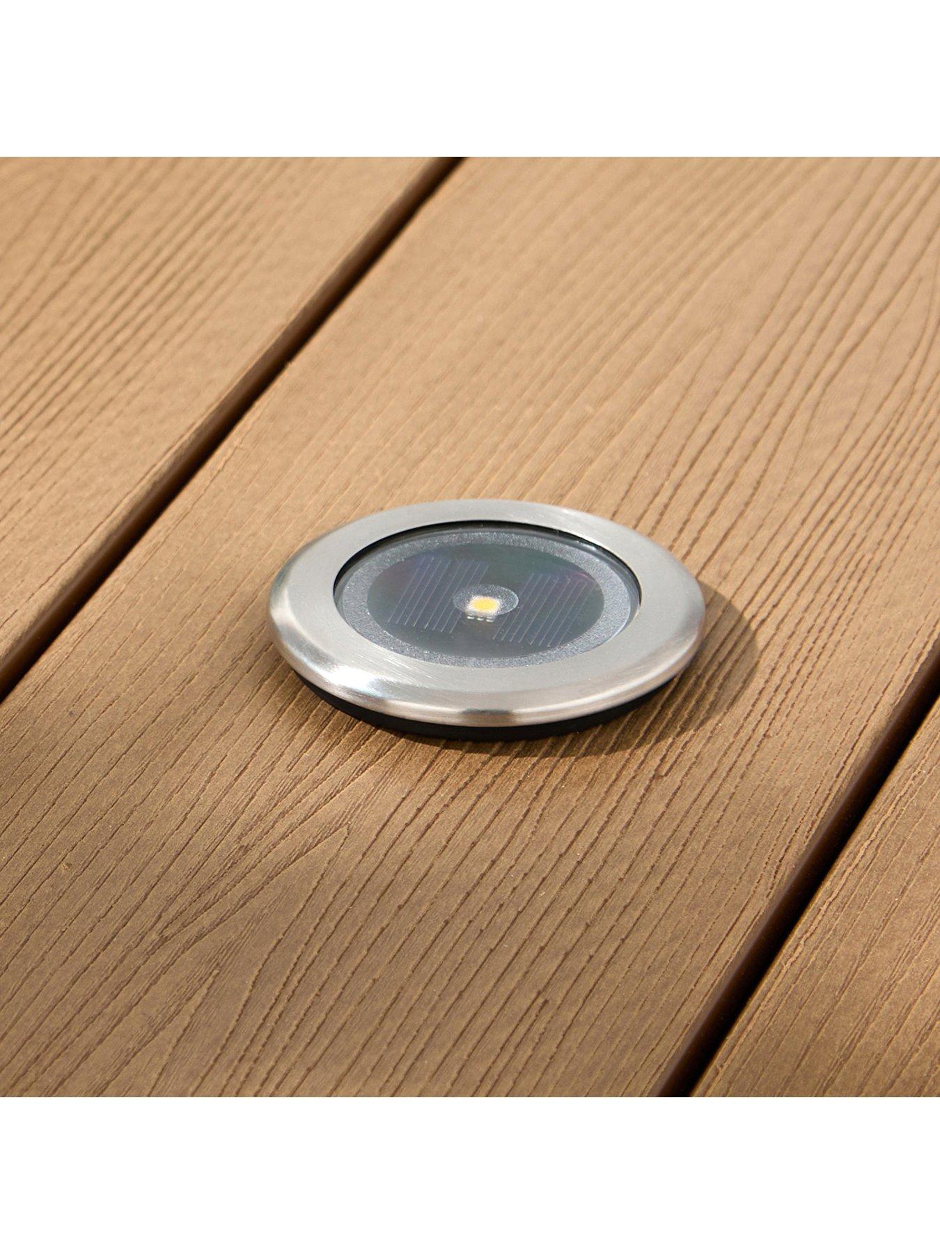 Image 6 of 6 of Lights4Fun Set of 4 Solar Decking SpotlIghts