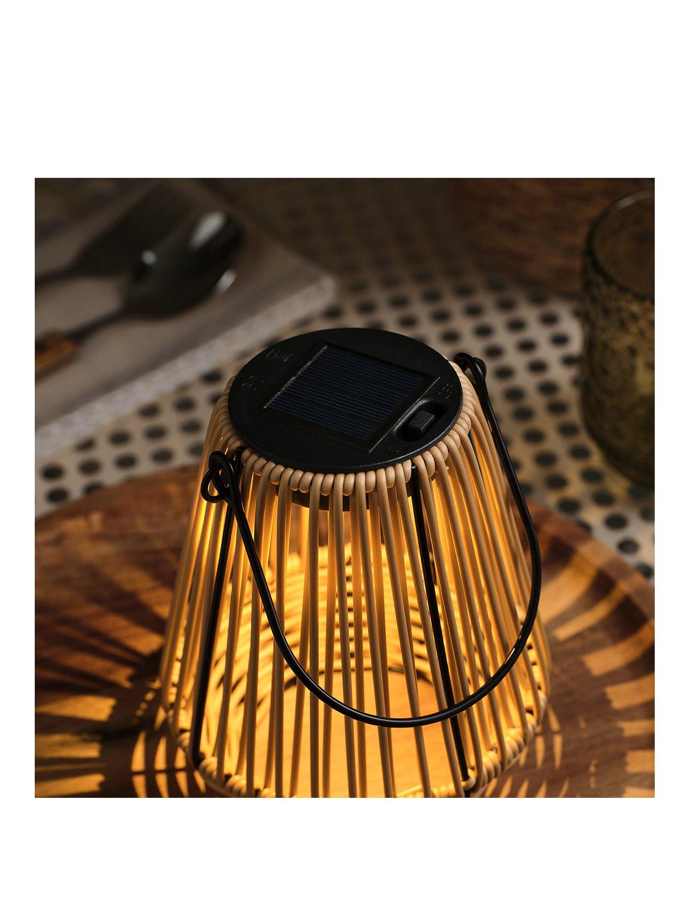 stillFront image of lights4fun-solar-bamboo-table-lantern