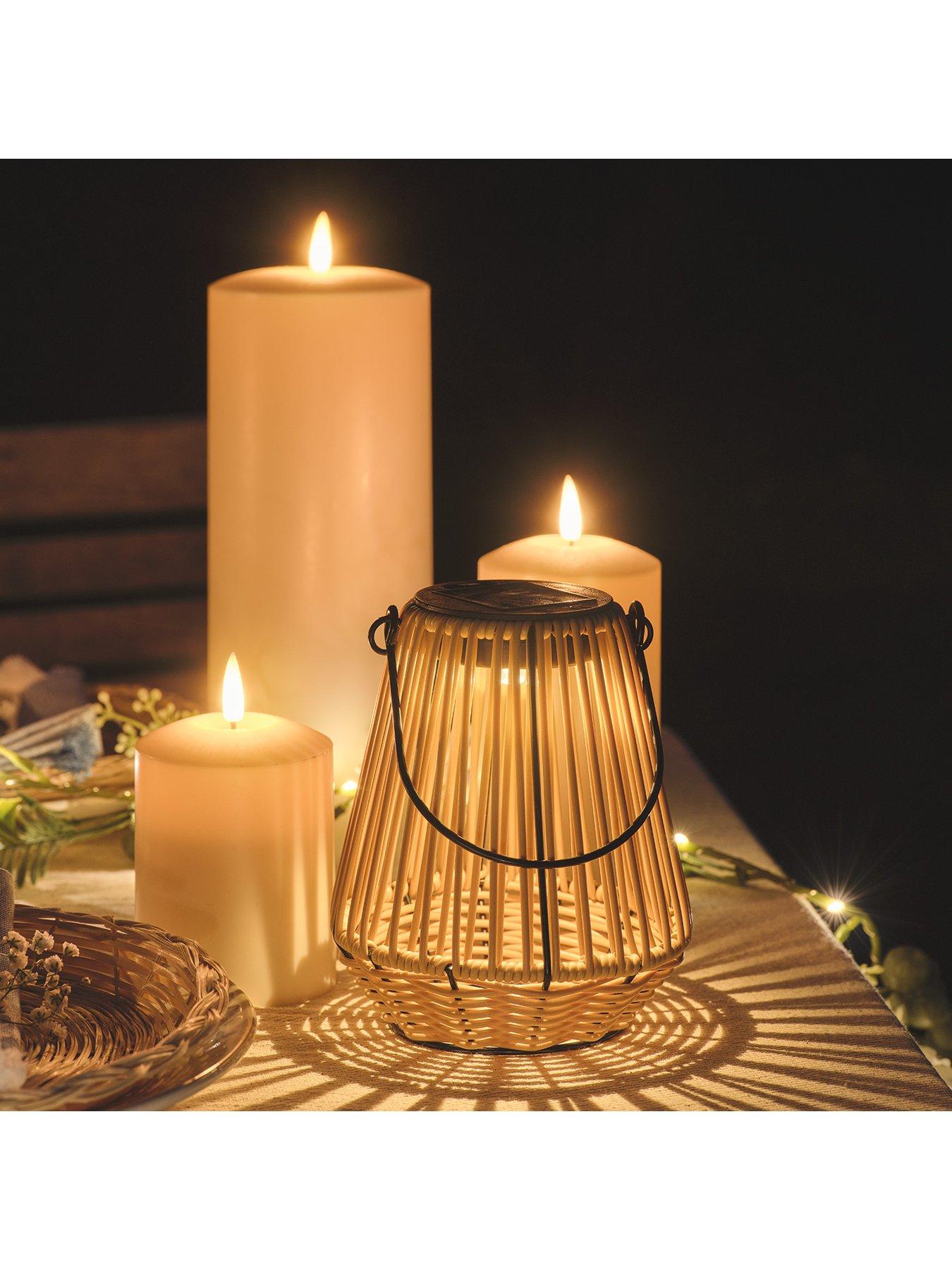  image of lights4fun-solar-bamboo-table-lantern