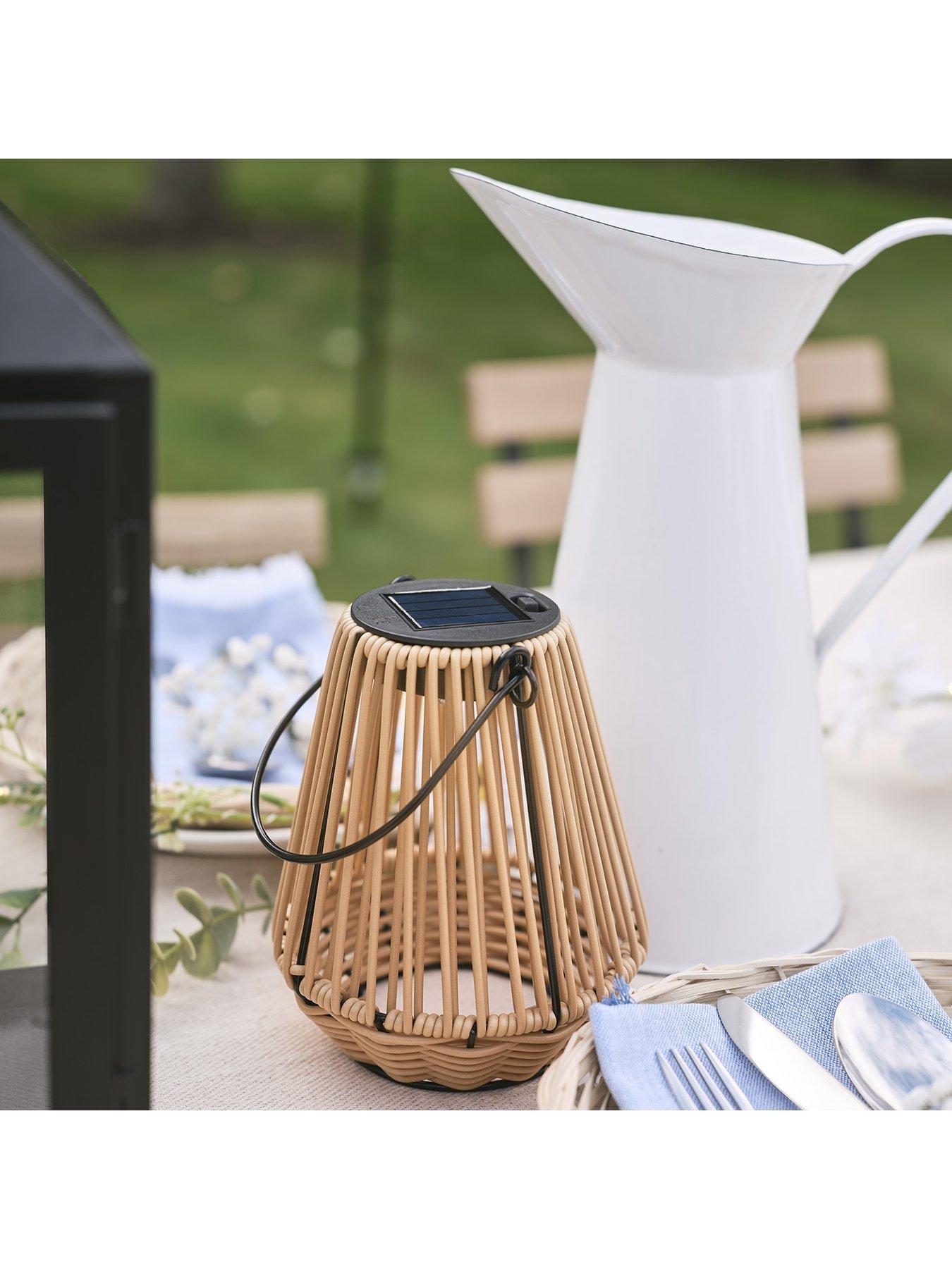  image of lights4fun-solar-bamboo-table-lantern