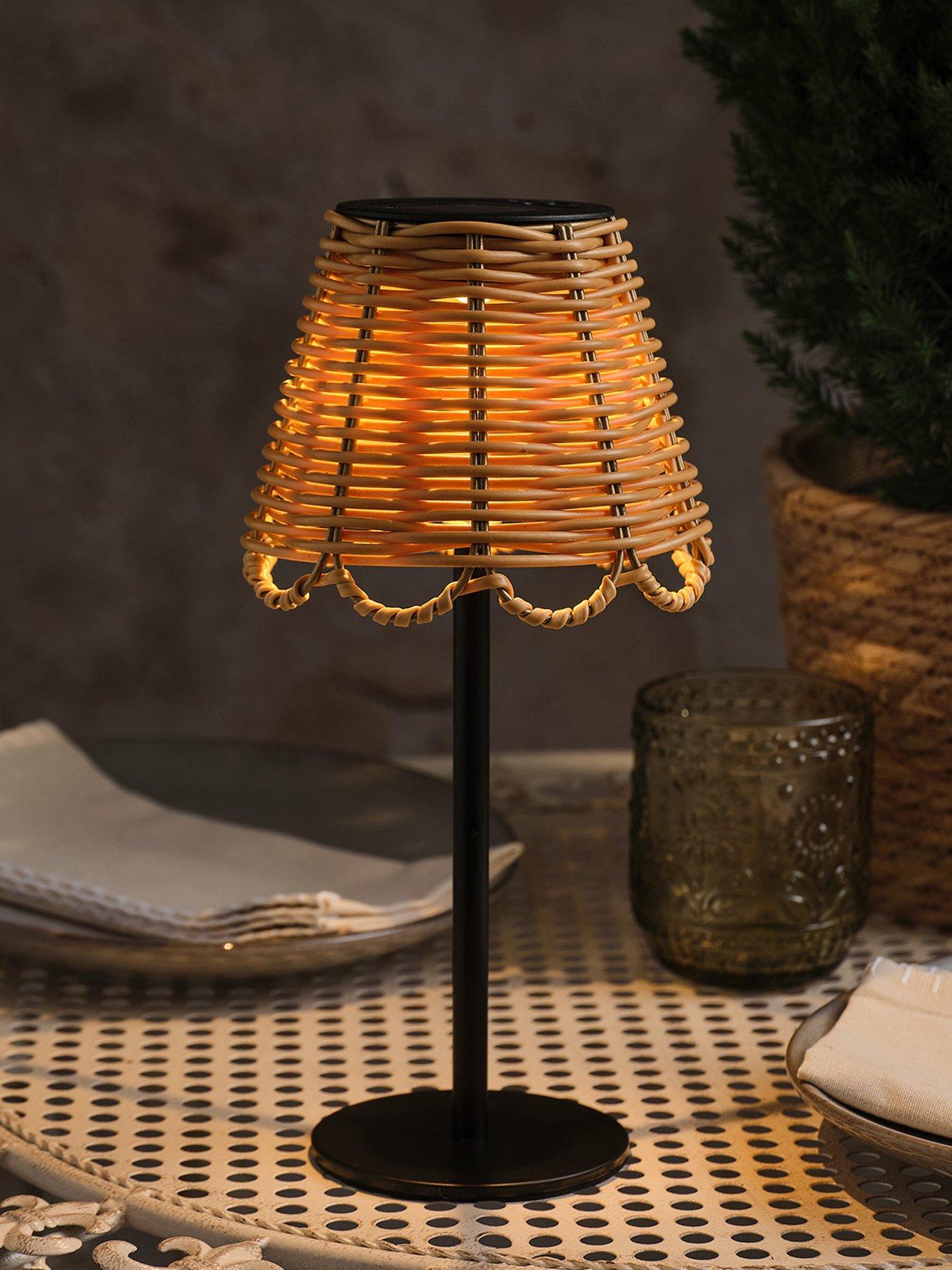 Lights4Fun Solar Table Lamp Bamboo TBC