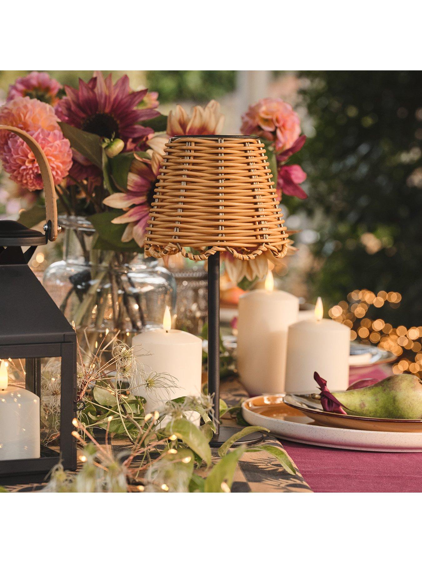  image of lights4fun-solar-table-lamp-bamboo-tbc