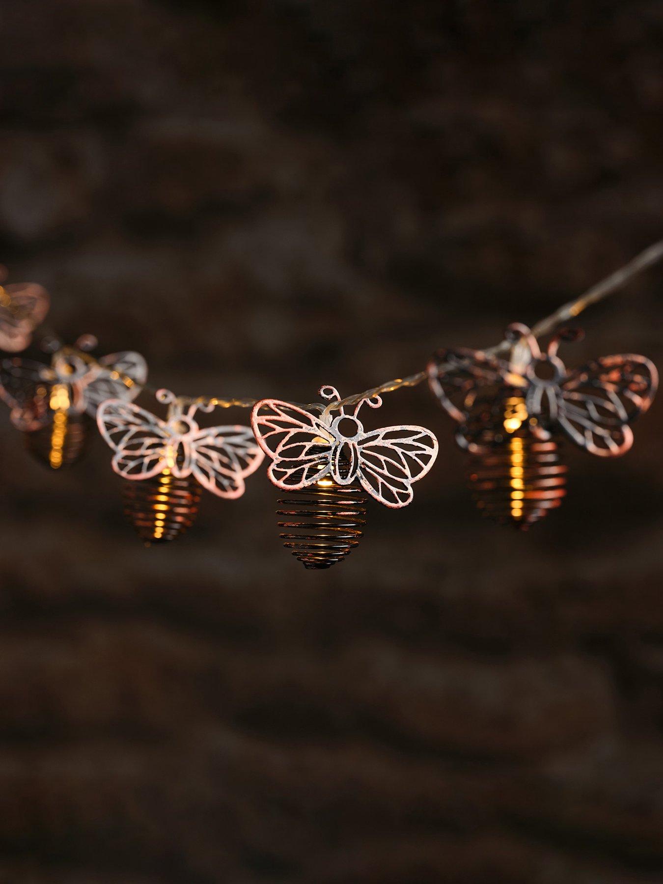 Lights4Fun Metal Solar Bee Outdoor Fairy Lights