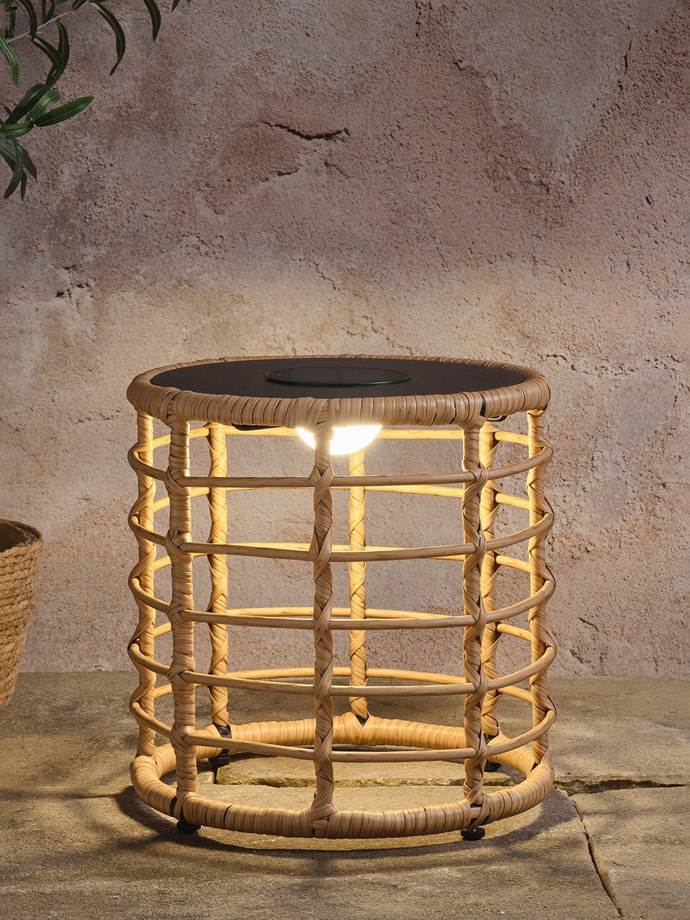 Image 1 of 4 of Lights4Fun Hygge Solar Powered Light Up Garden Table