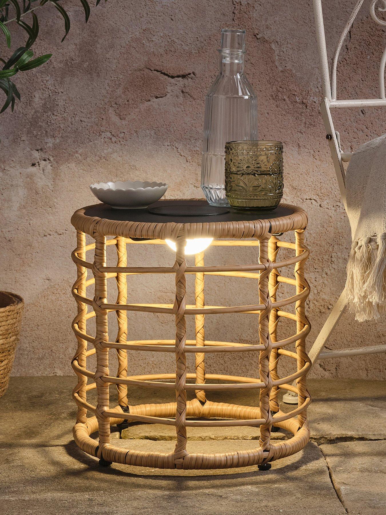 Image 3 of 4 of Lights4Fun Hygge Solar Powered Light Up Garden Table