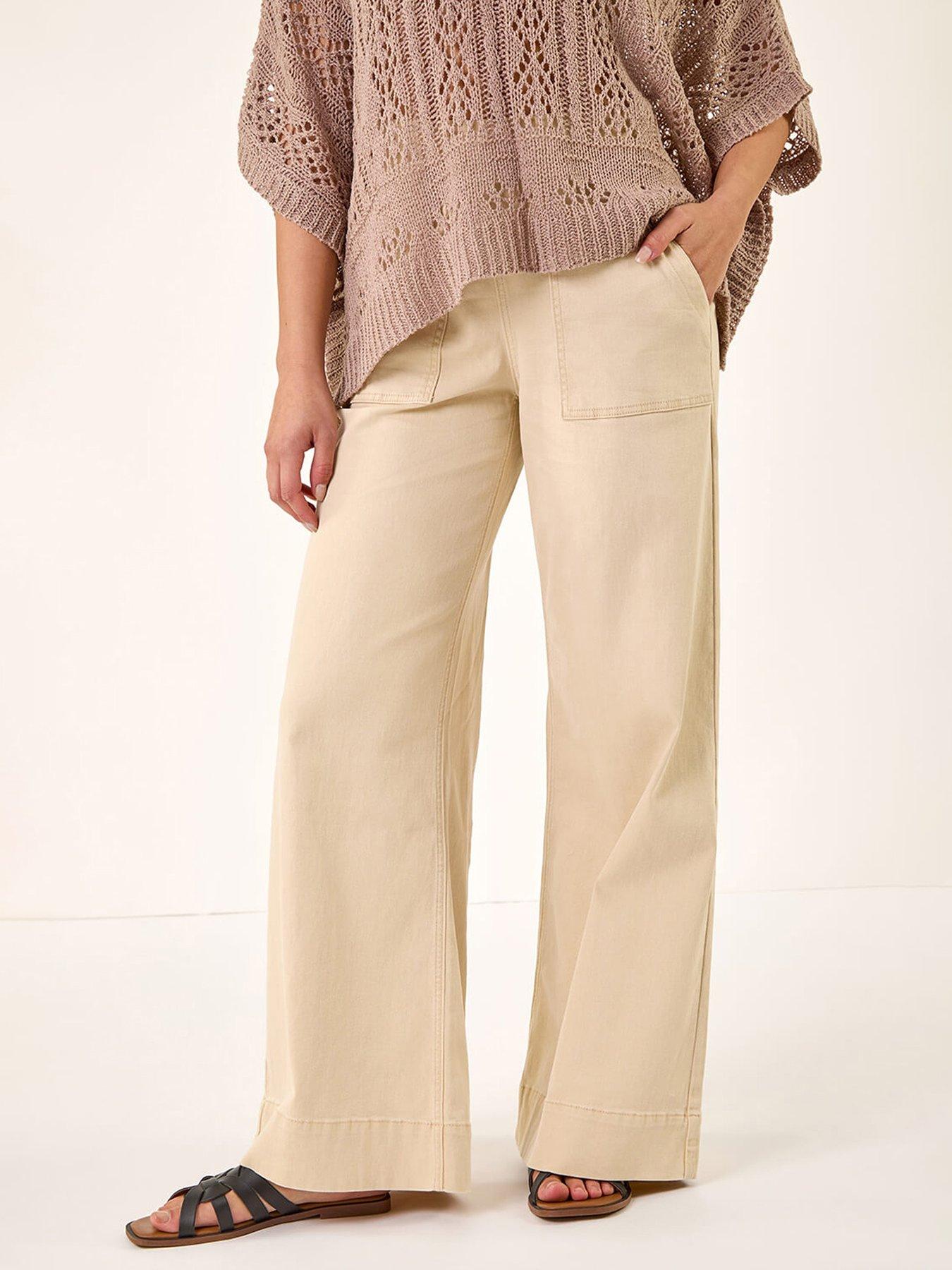Roman Cotton Stretch Wide Leg Jean
