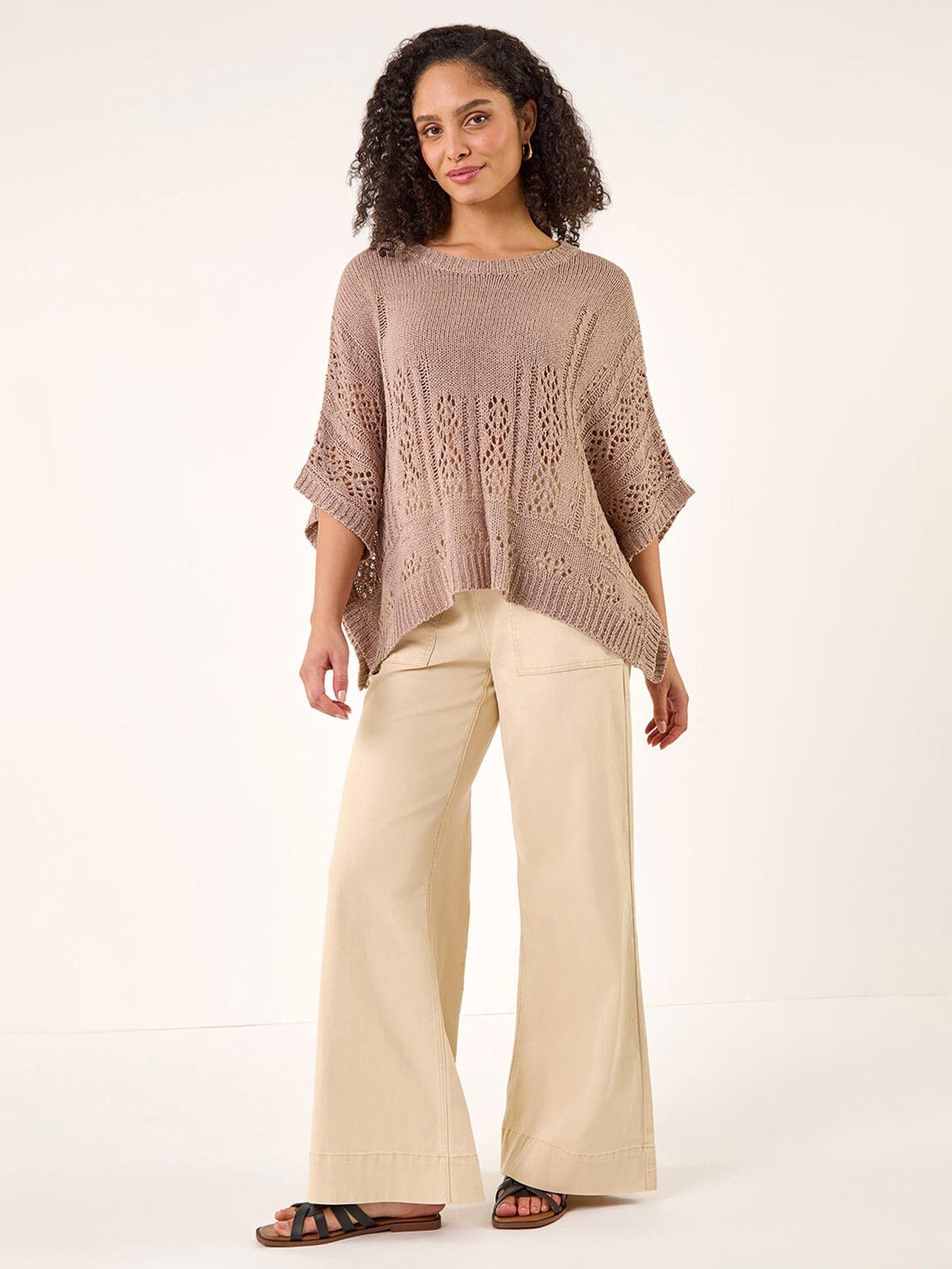 Image 3 of 5 of Roman Cotton Stretch Wide Leg Jean
