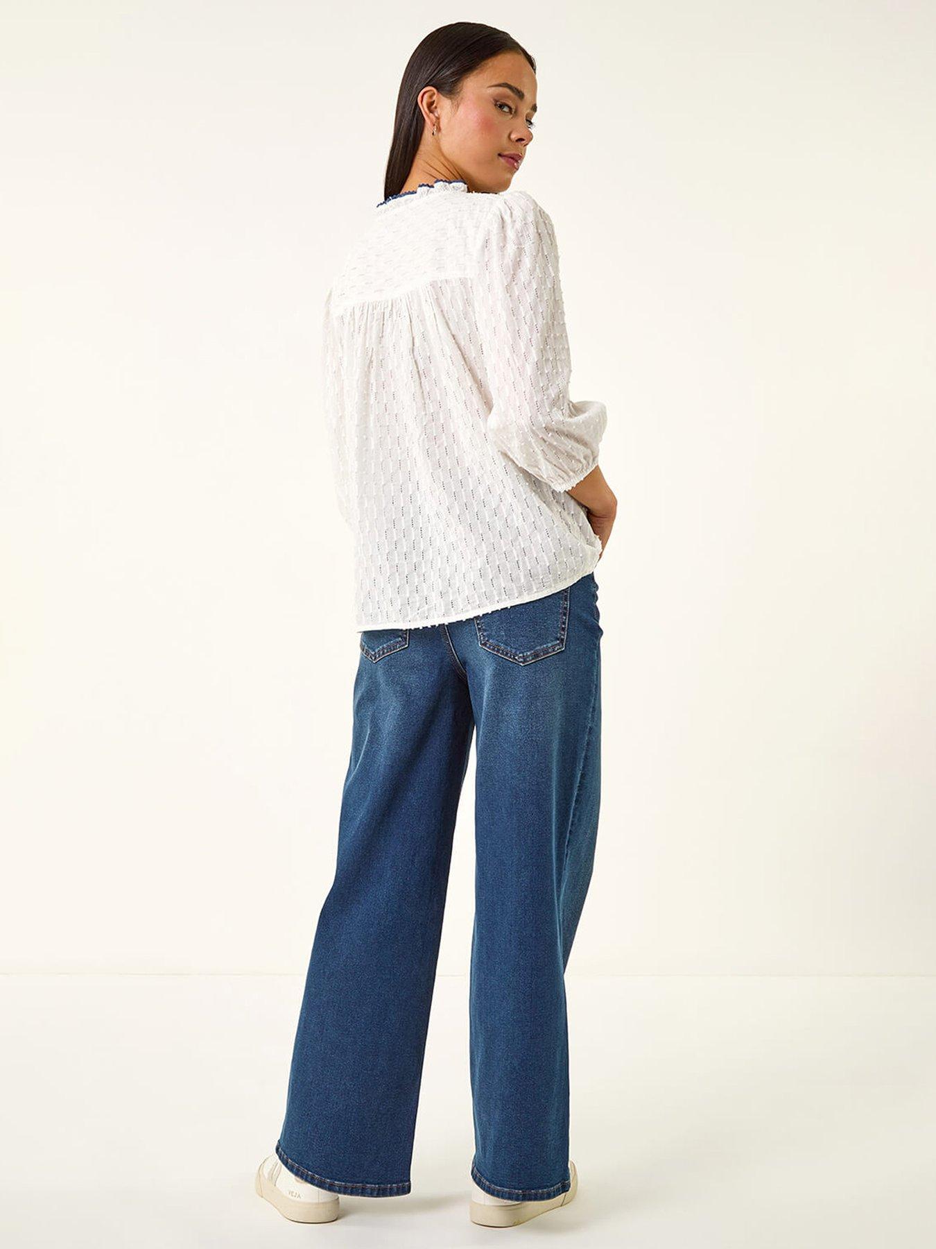 Image 2 of 5 of Roman Petite Smock Buttoned Blouse