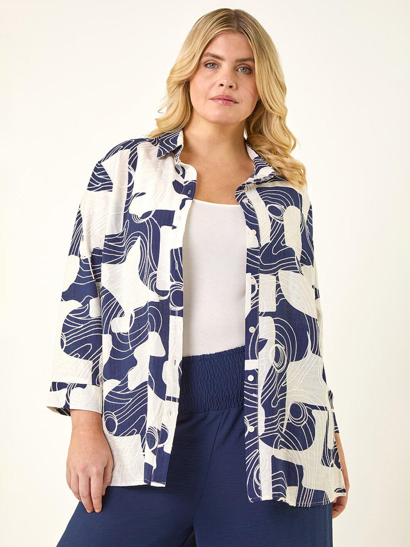 image of roman-curve-textured-geometric-shirt