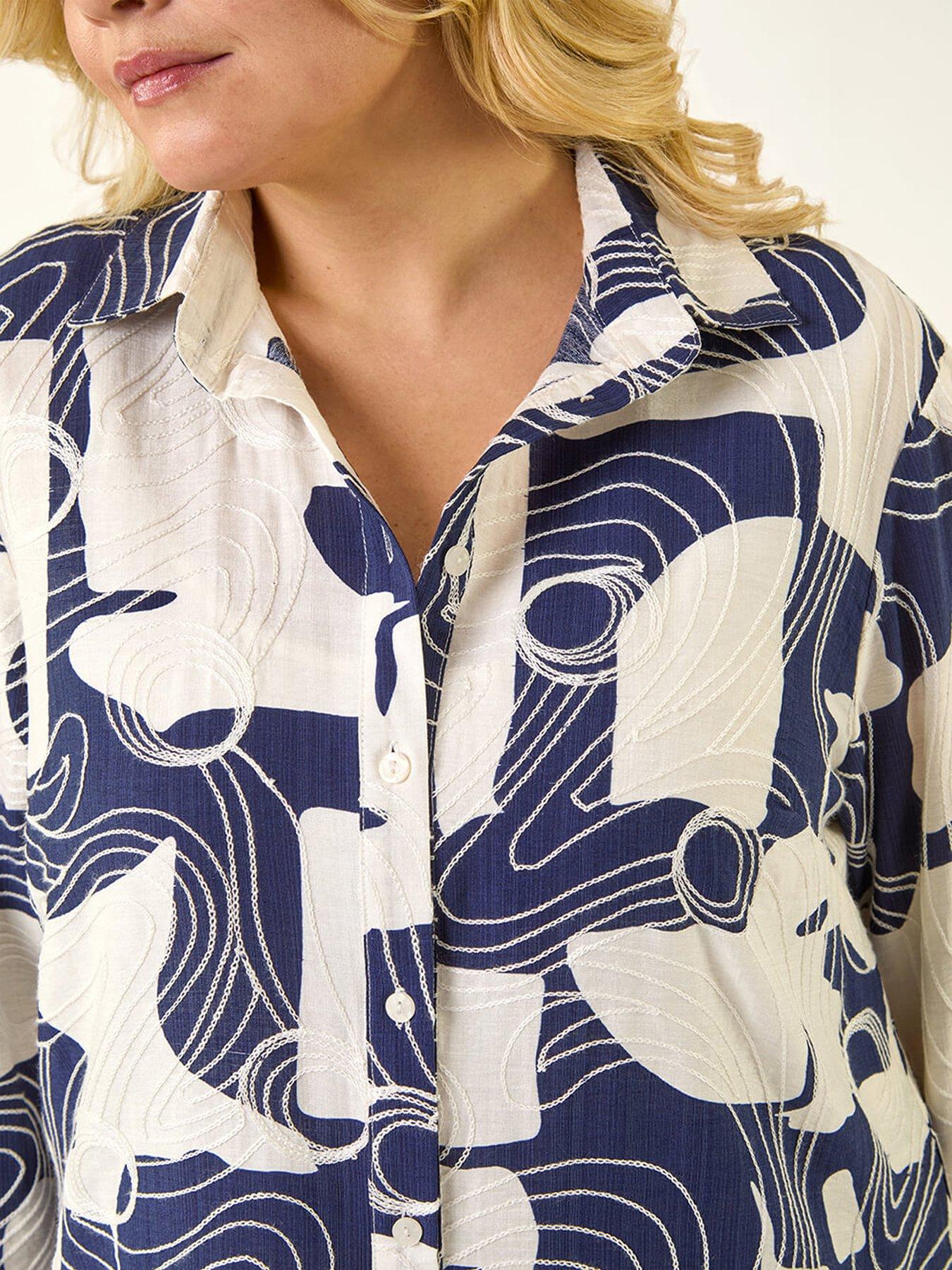  image of roman-curve-textured-geometric-shirt