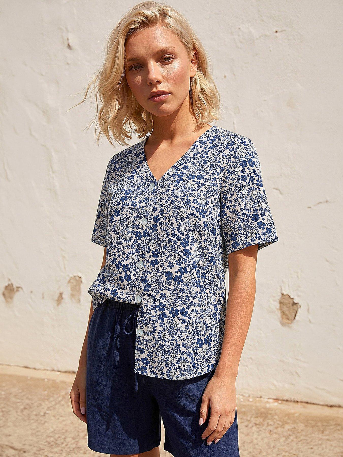Roman Petite Button Blouse