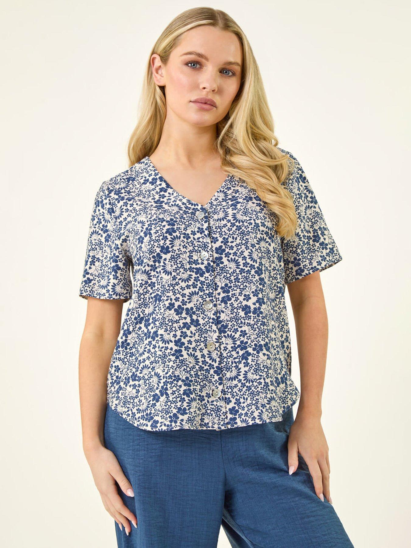 Image 4 of 5 of Roman Petite Button Blouse