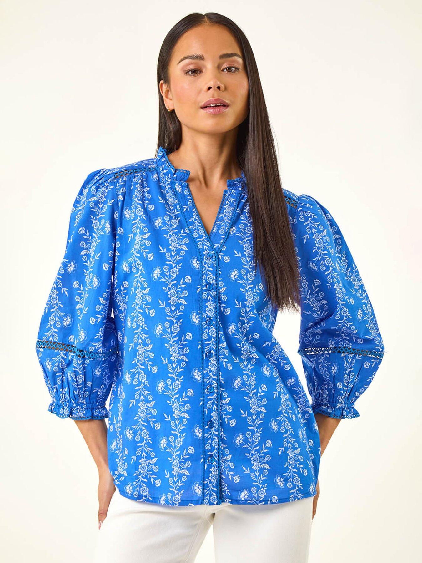 Roman Petite Floral Buttoned Blouse