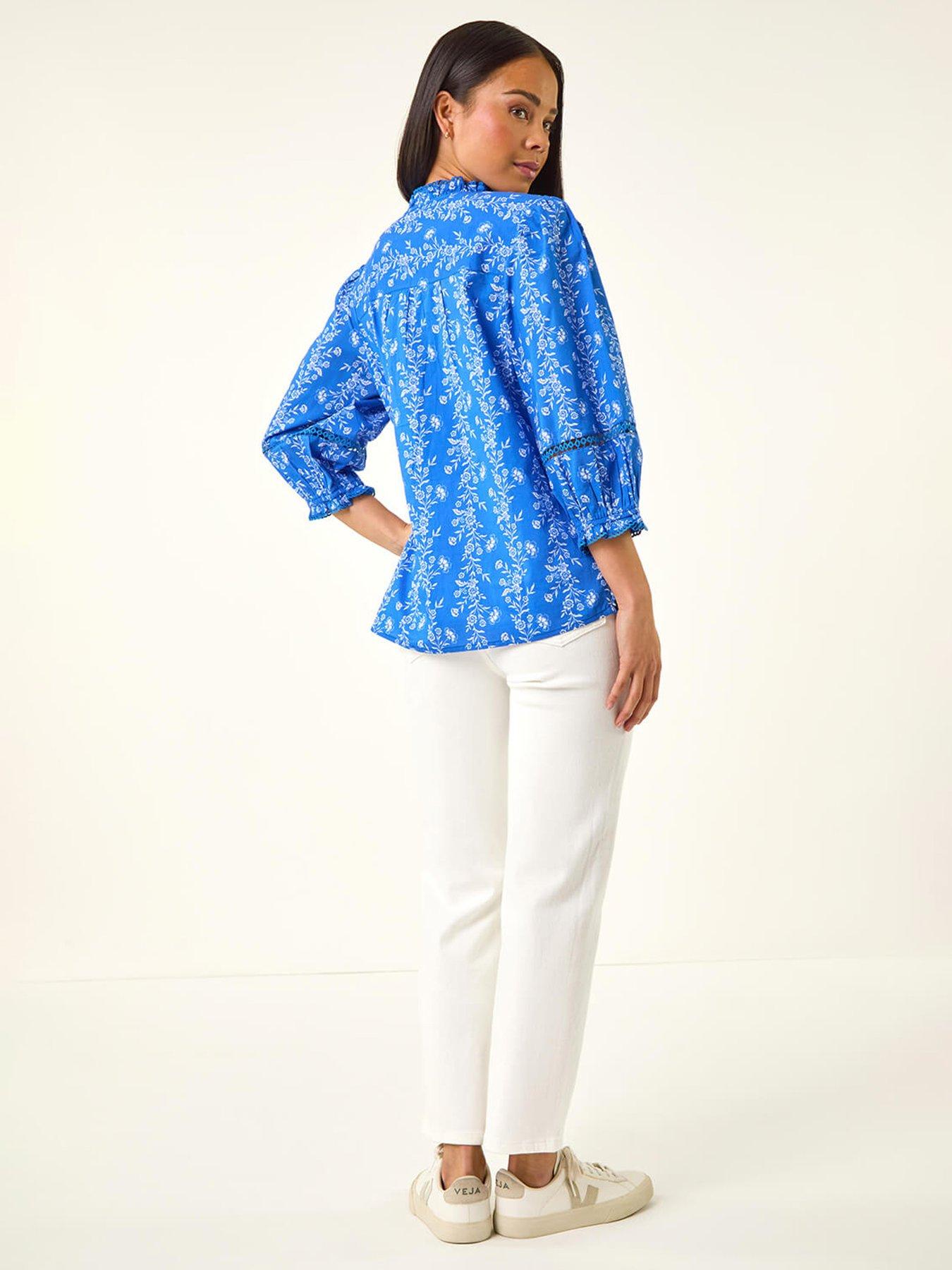 Image 2 of 5 of Roman Petite Floral Buttoned Blouse