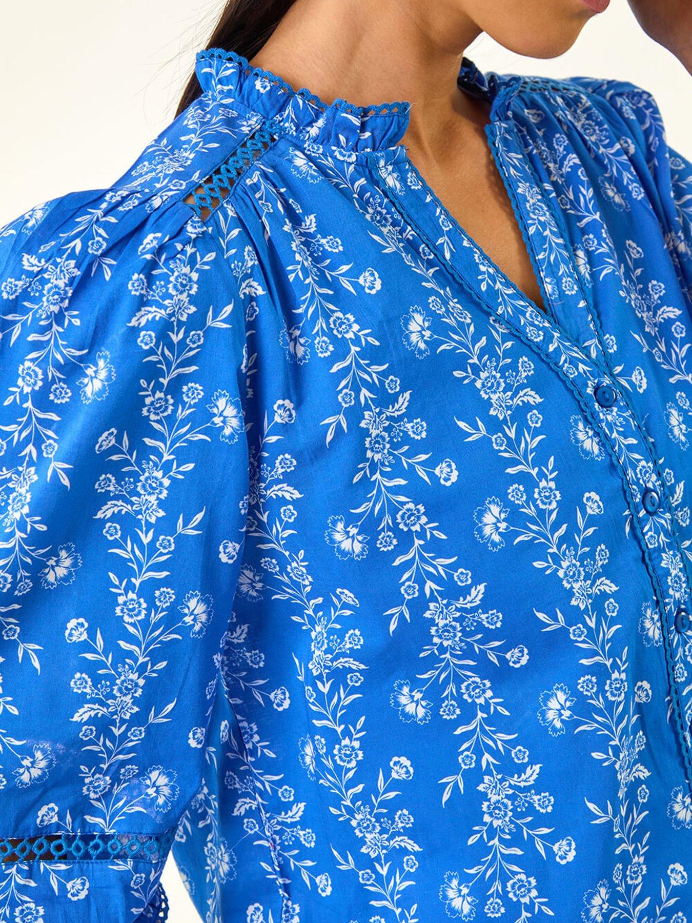 Image 5 of 5 of Roman Petite Floral Buttoned Blouse