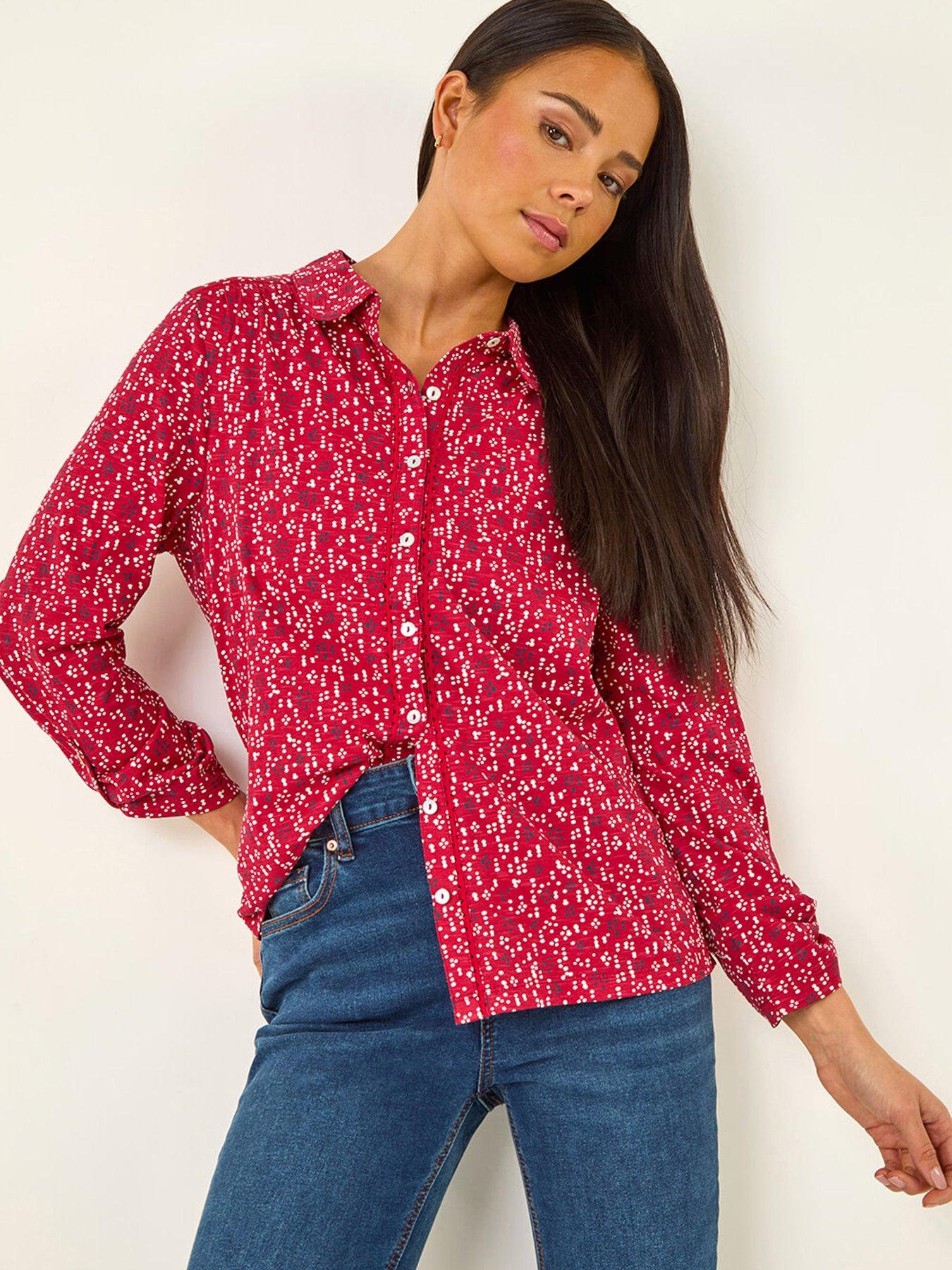  image of roman-petite-abstract-spot-stretch-shirt