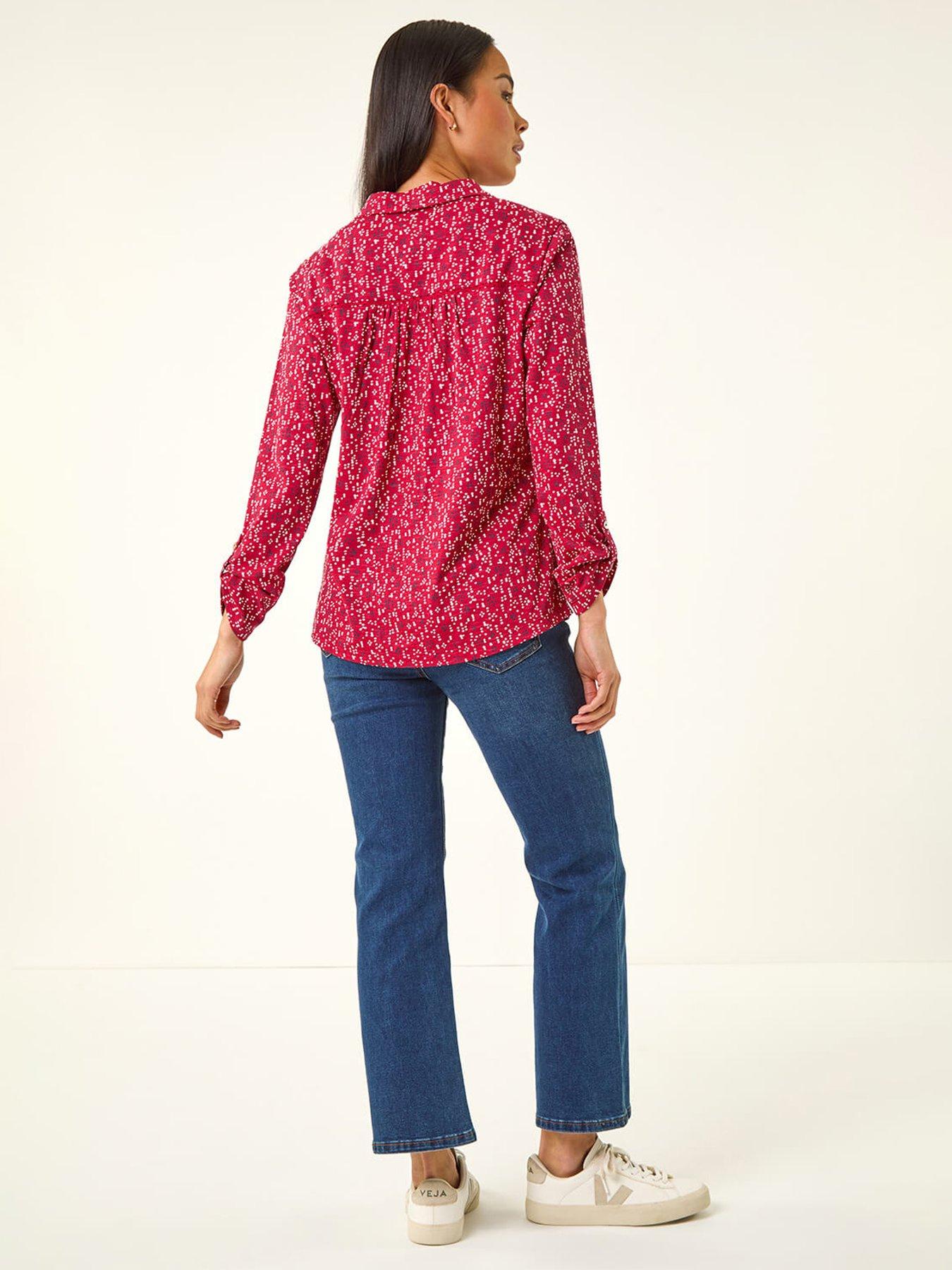  image of roman-petite-abstract-spot-stretch-shirt
