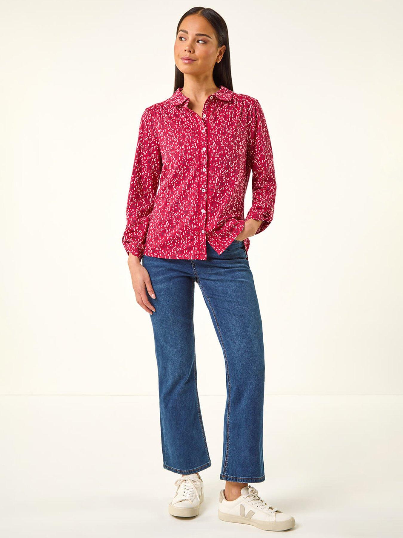 image of roman-petite-abstract-spot-stretch-shirt