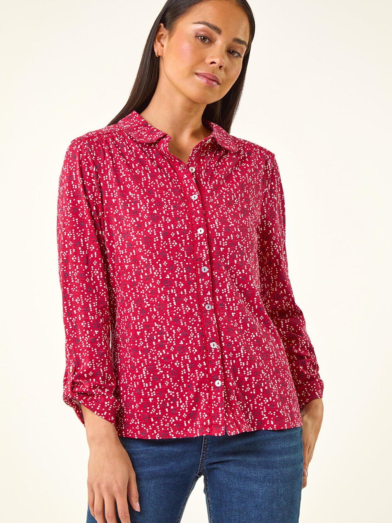  image of roman-petite-abstract-spot-stretch-shirt