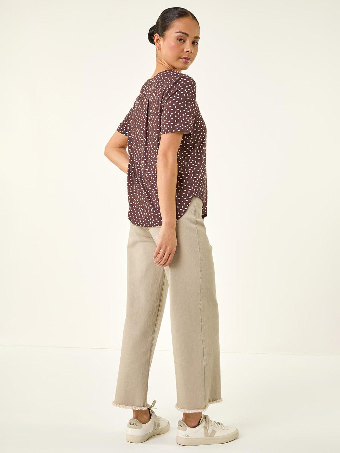  image of roman-petite-spot-v-neck-blouse