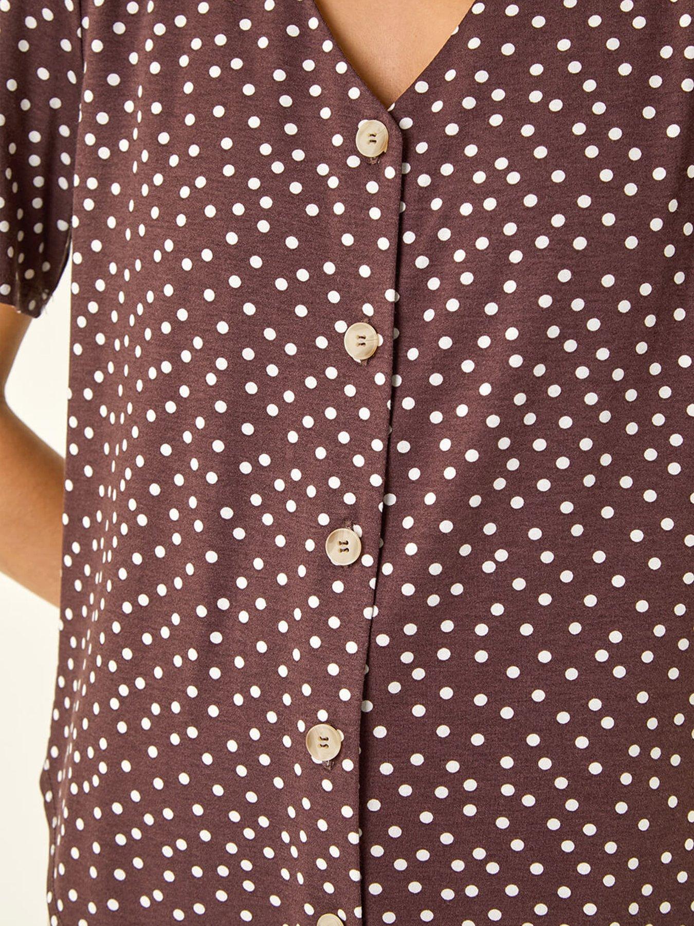  image of roman-petite-spot-v-neck-blouse