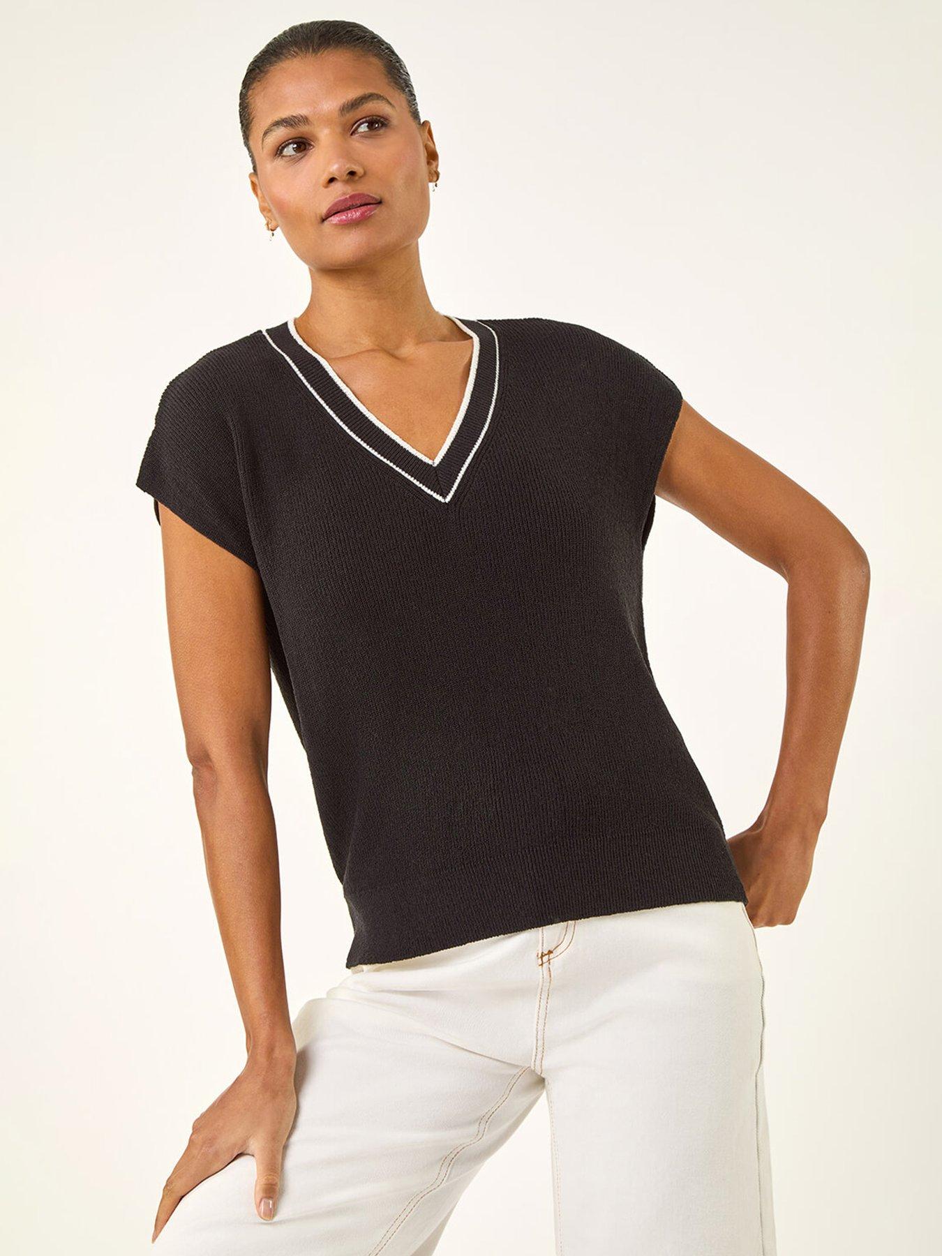  image of roman-light-weight-v-neck-knitted-vest