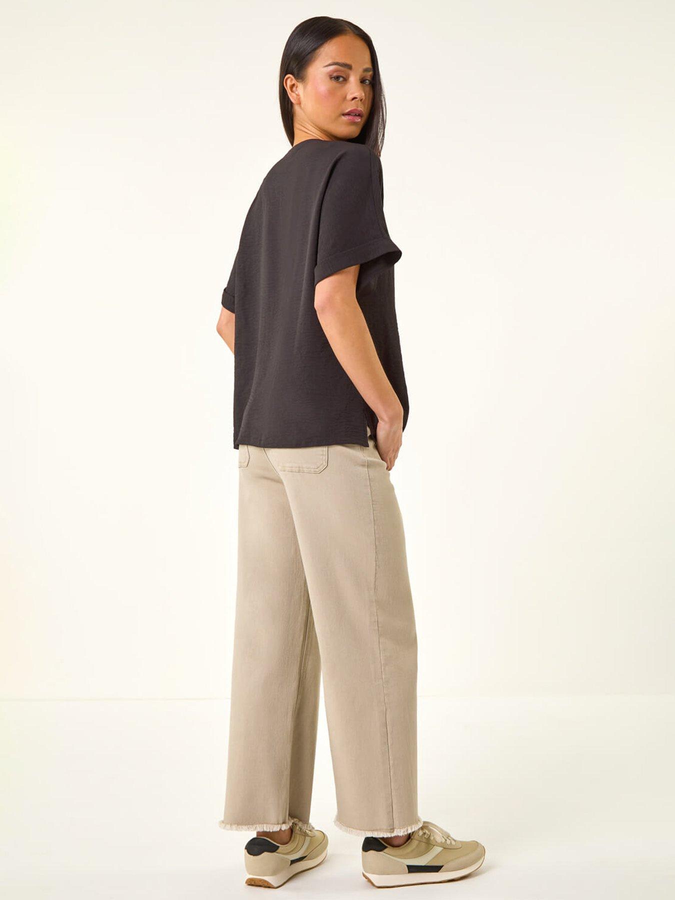 Image 2 of 5 of Roman Petite One Buttoned V-neck Top