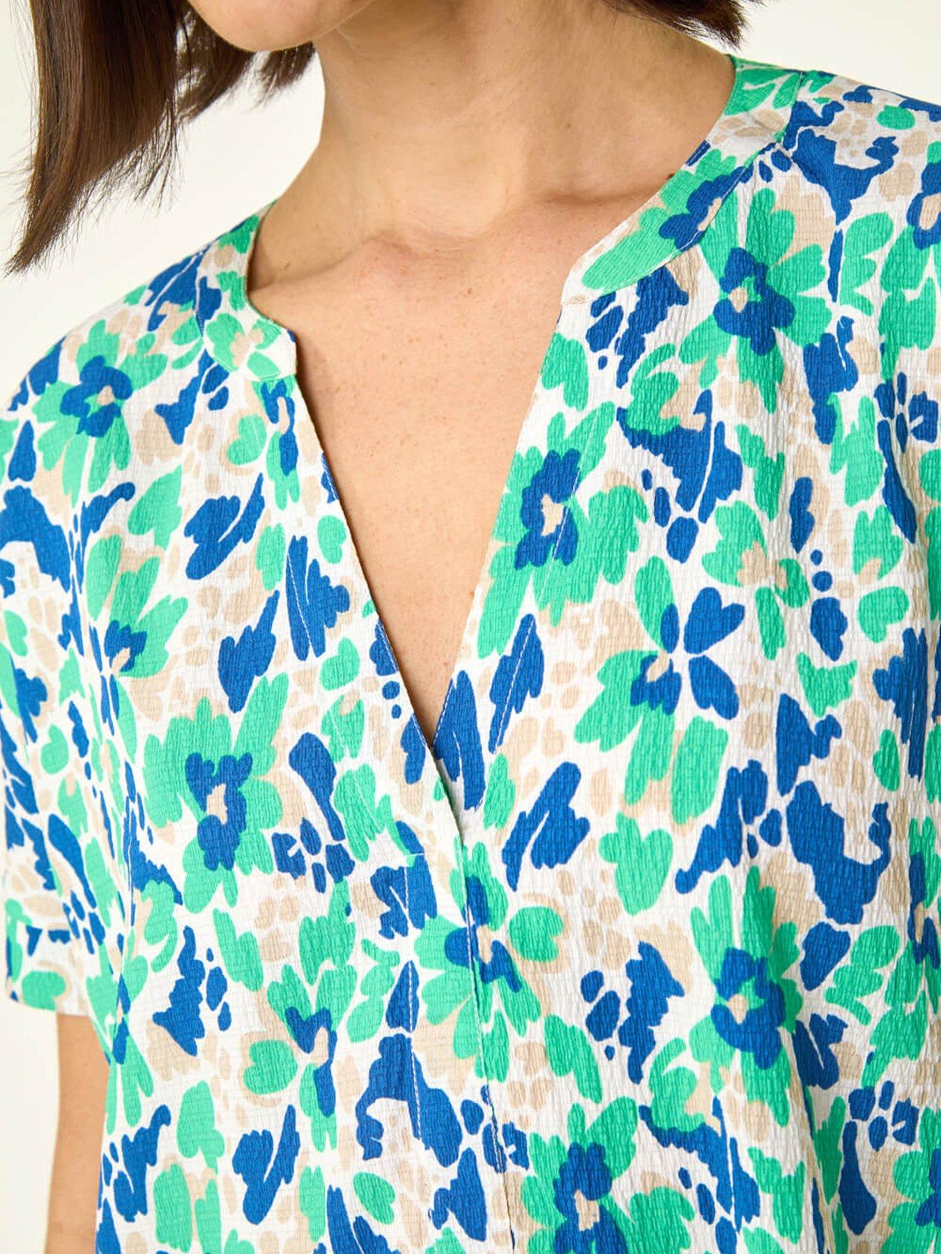 Image 5 of 5 of Roman Abstract Print Stretch Tunic Top