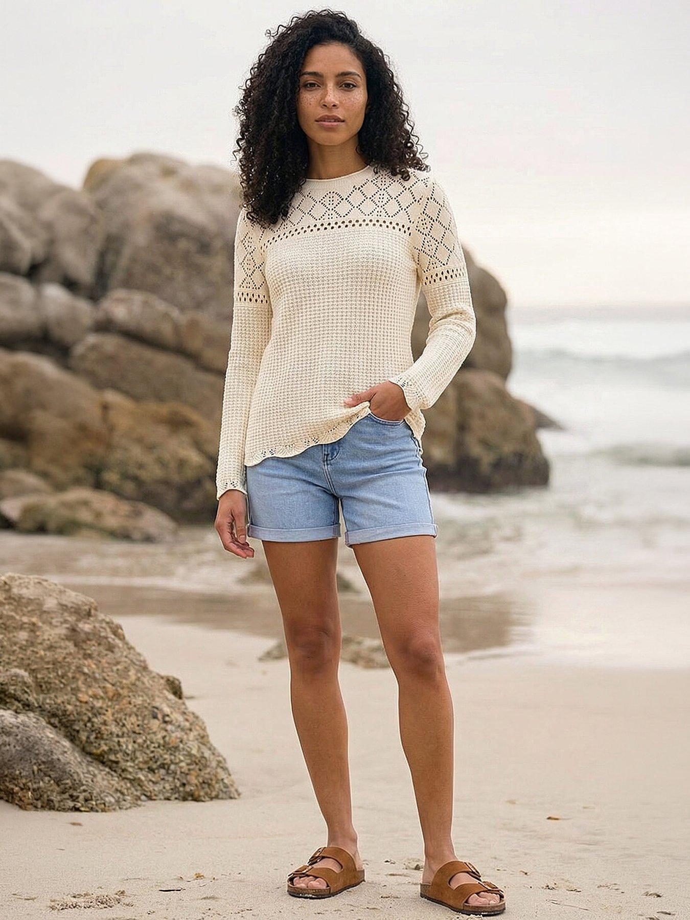 Roman Textured Wave Hem Knit Jumper