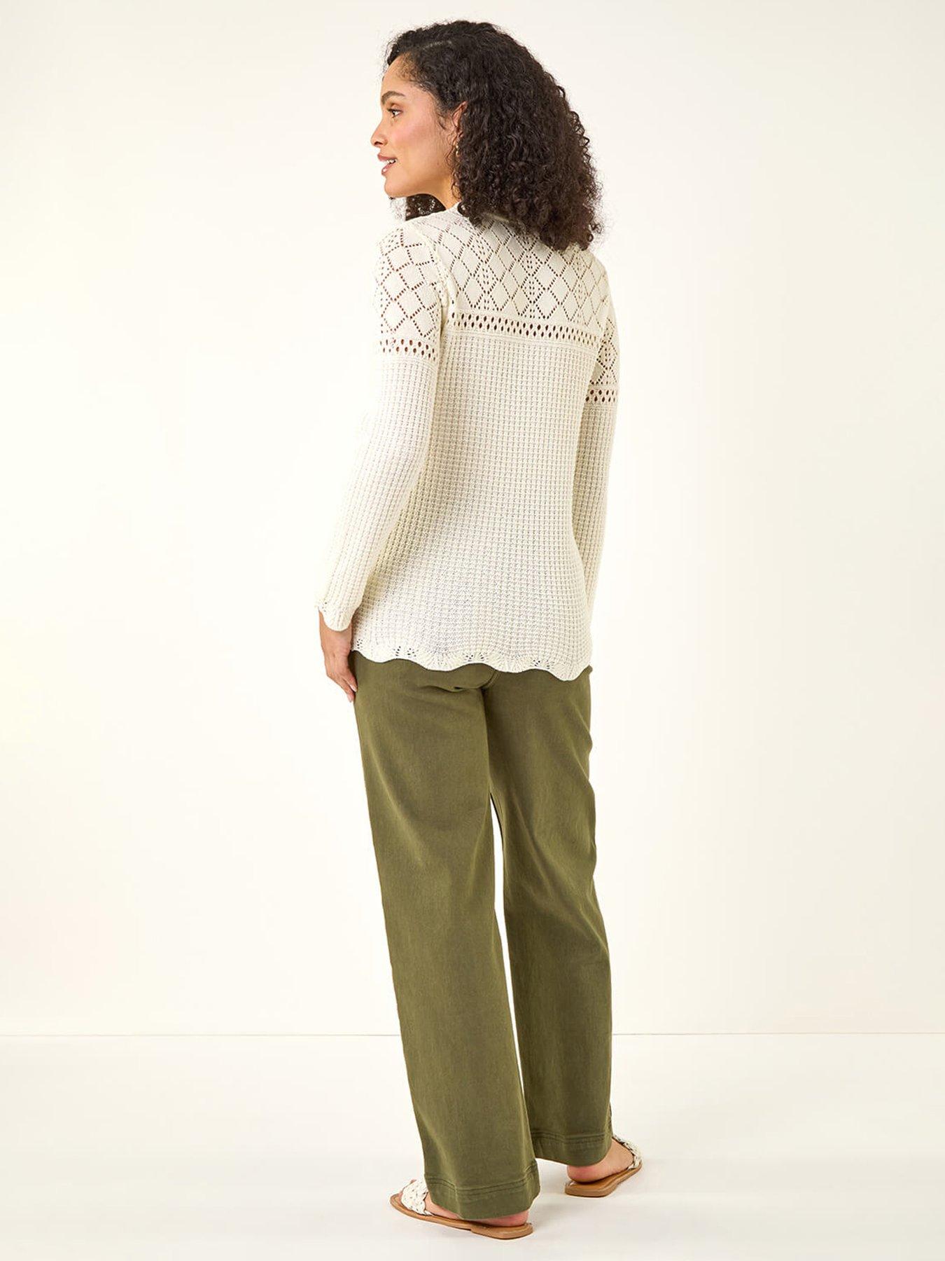 Image 2 of 5 of Roman Textured Wave Hem Knit Jumper